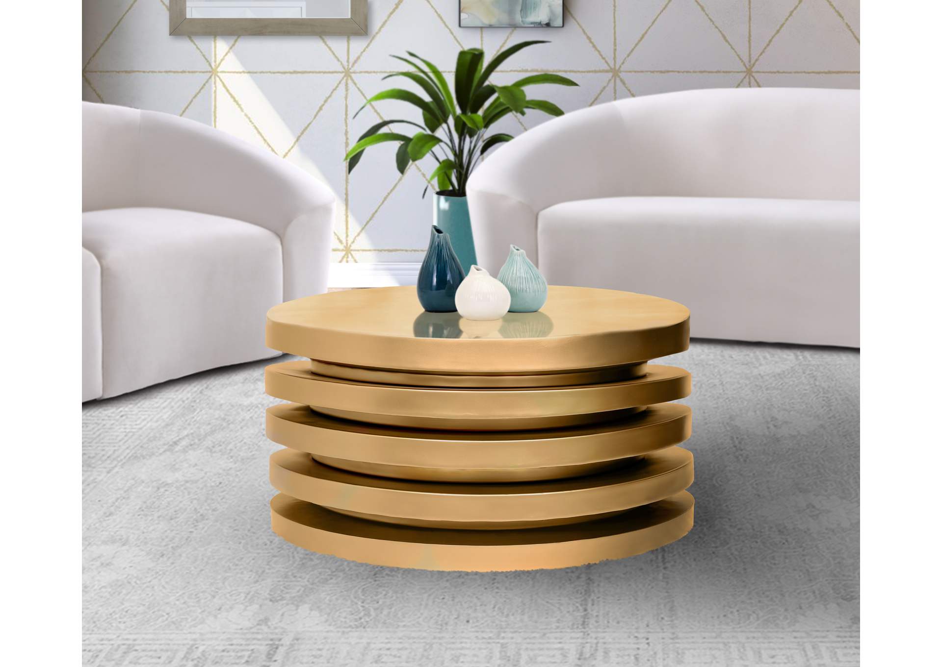 Levels Brushed Gold Coffee Table image 3