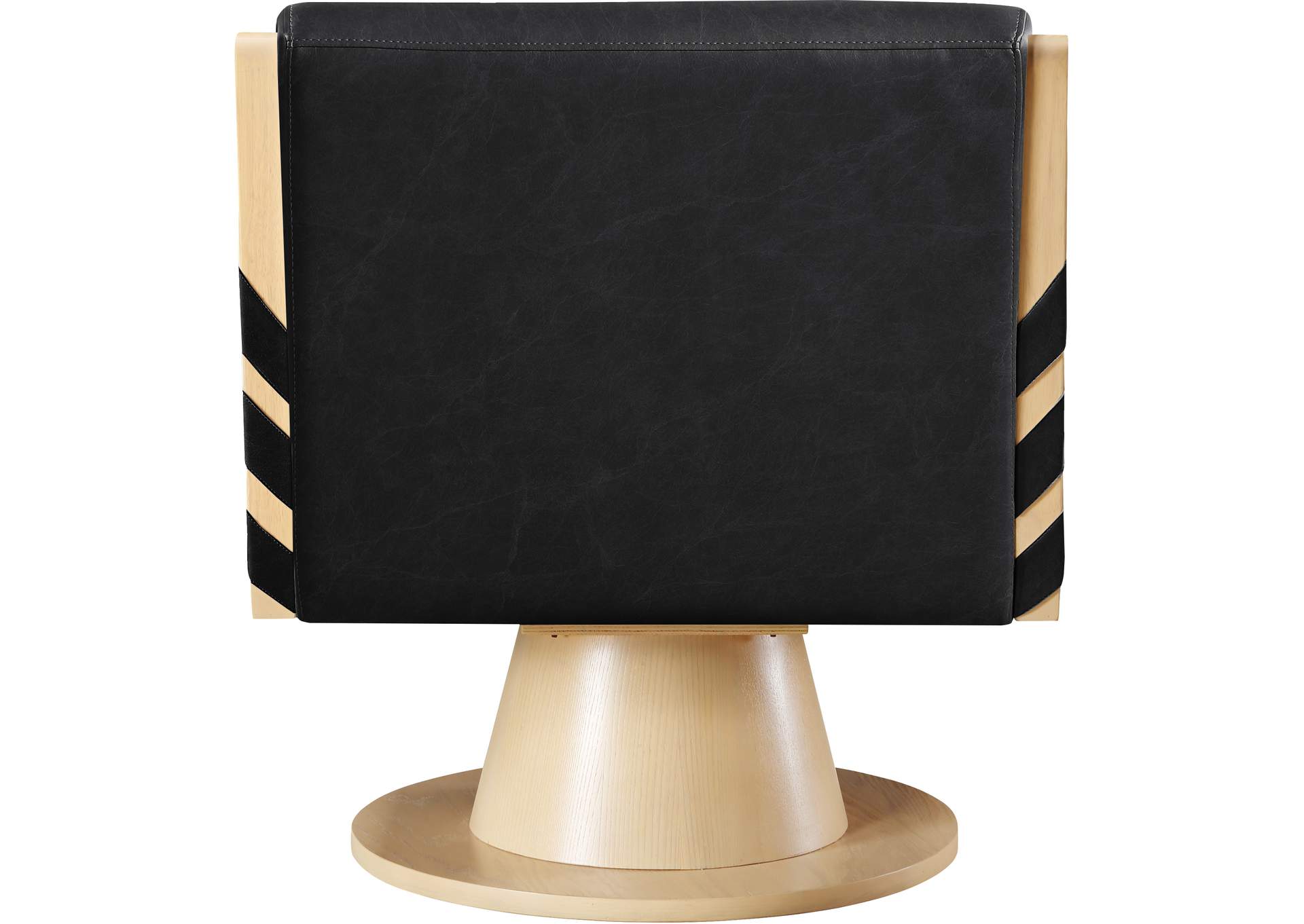 Millwin Black Vegan Leather Swivel Accent Chair