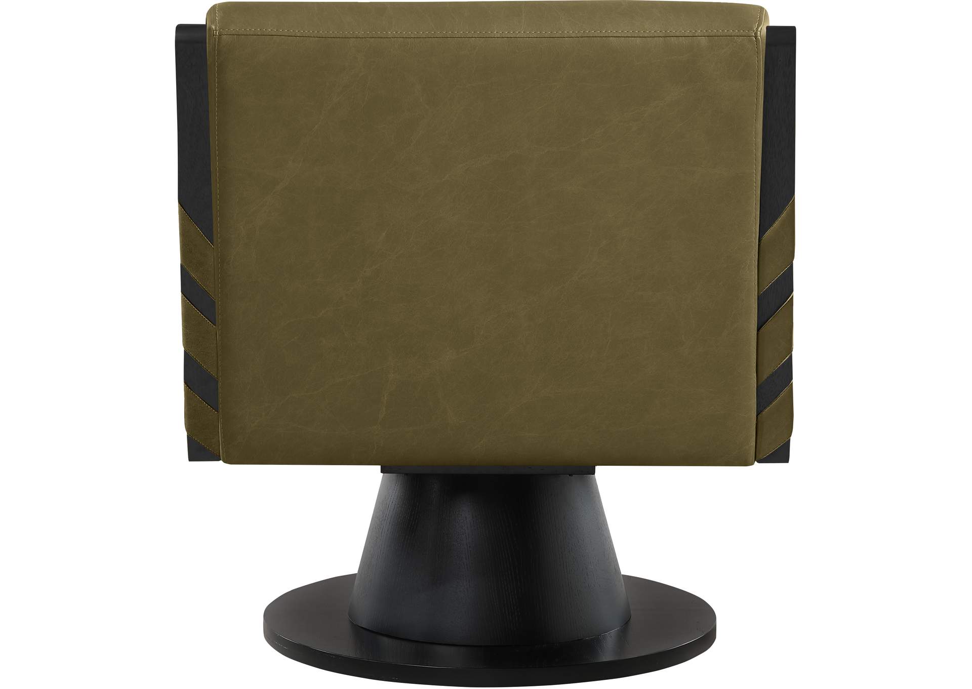 Millwin Olive Vegan Leather Swivel Accent Chair