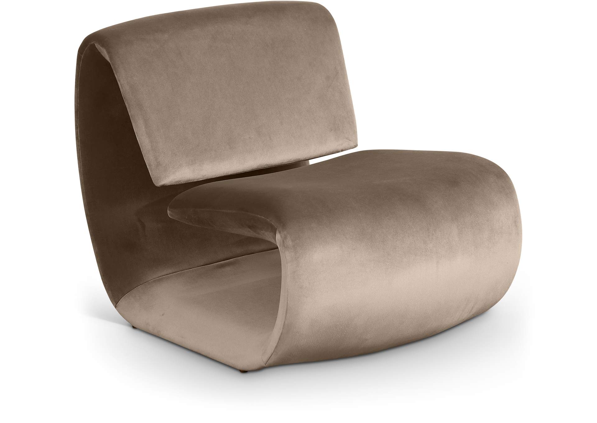 Nouveau Taupe Velvet Accent Chair