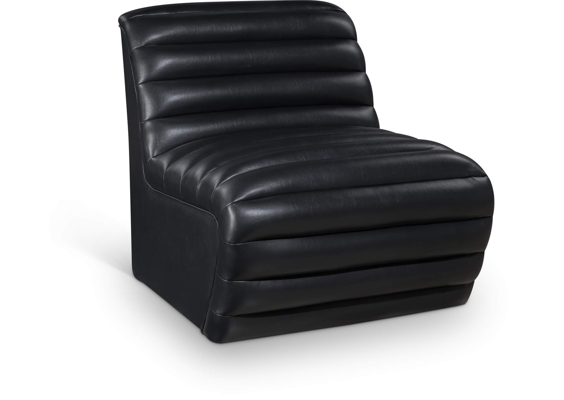 Vega Black Vegan Leather Accent Chair image 1