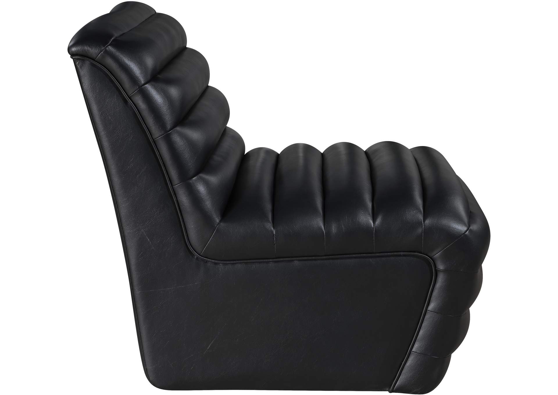 Vega Black Vegan Leather Accent Chair image 5