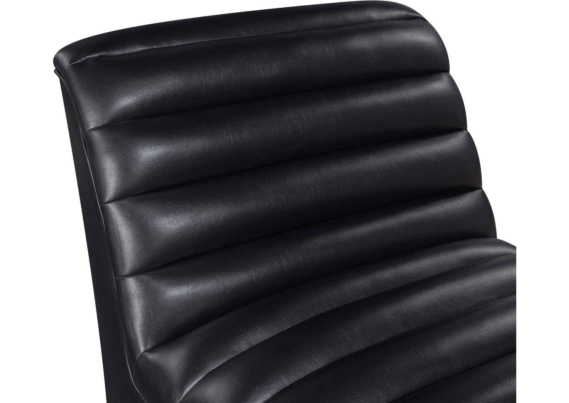 Vega Black Vegan Leather Accent Chair image 8