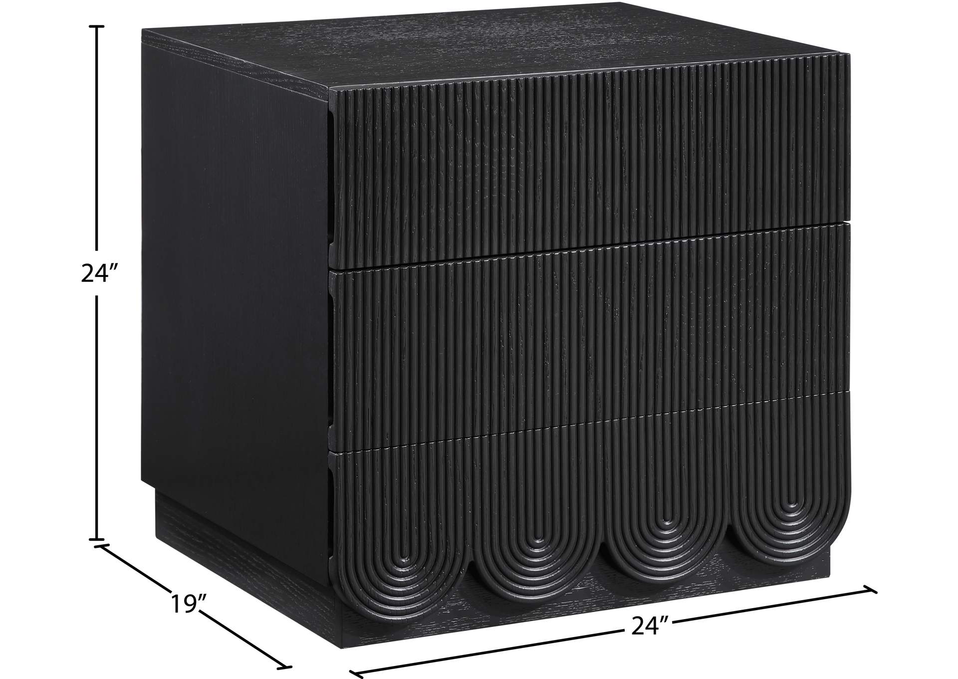 Scallop Black Night Stand image 9
