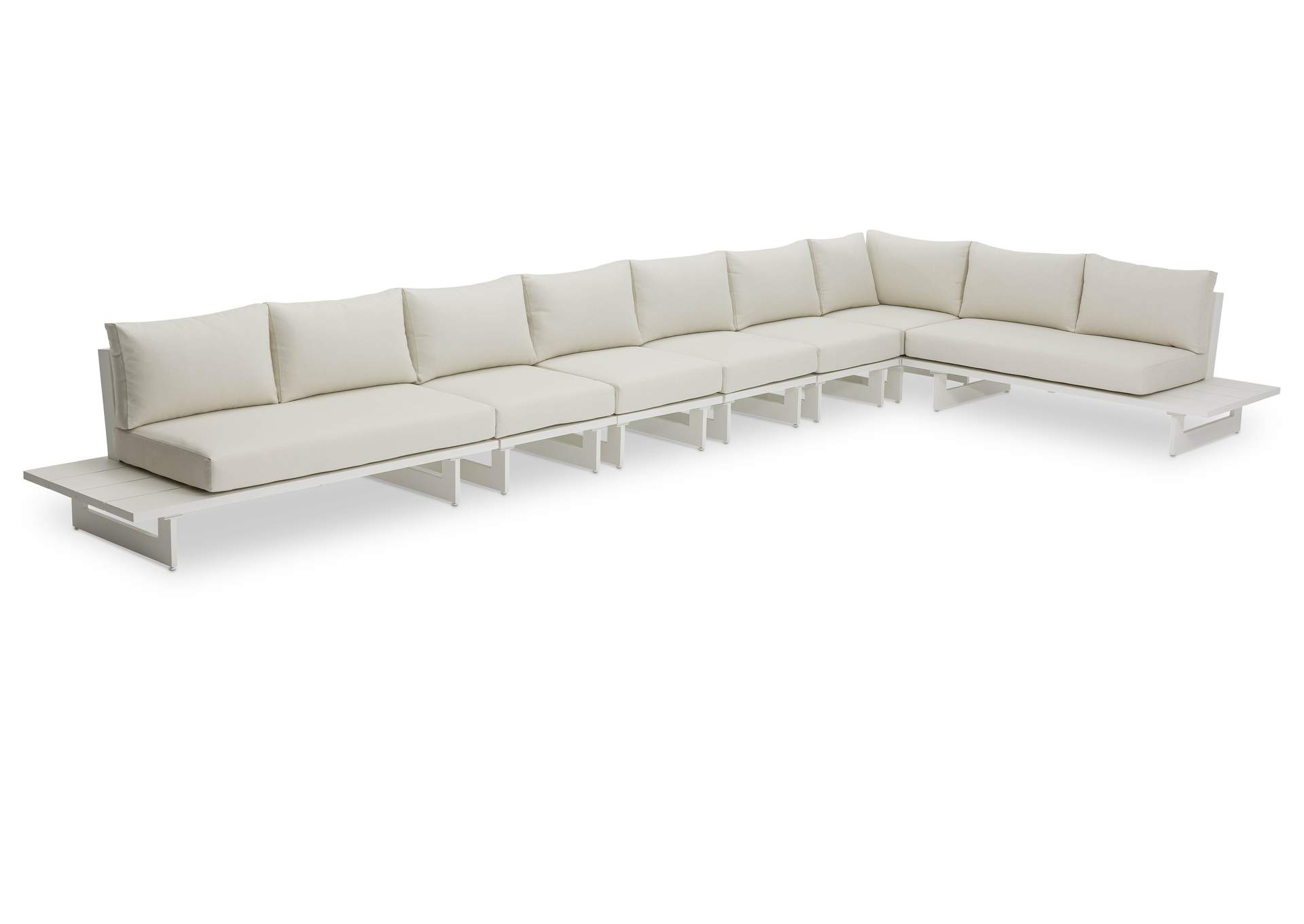 Maldives Cream Water Resistant Fabric Outdoor Patio Modular Sectional