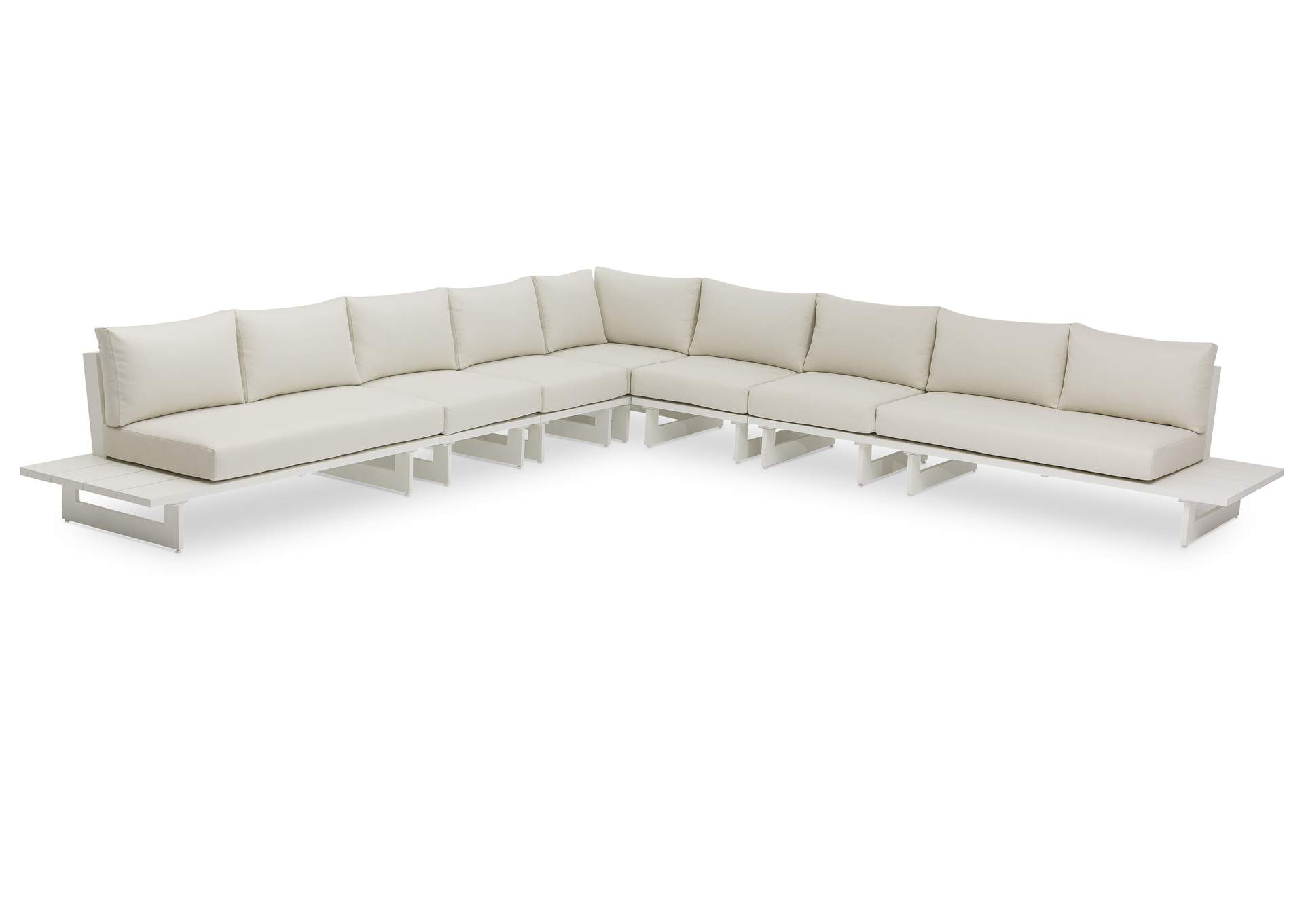 Maldives Cream Water Resistant Fabric Outdoor Patio Modular Sectional