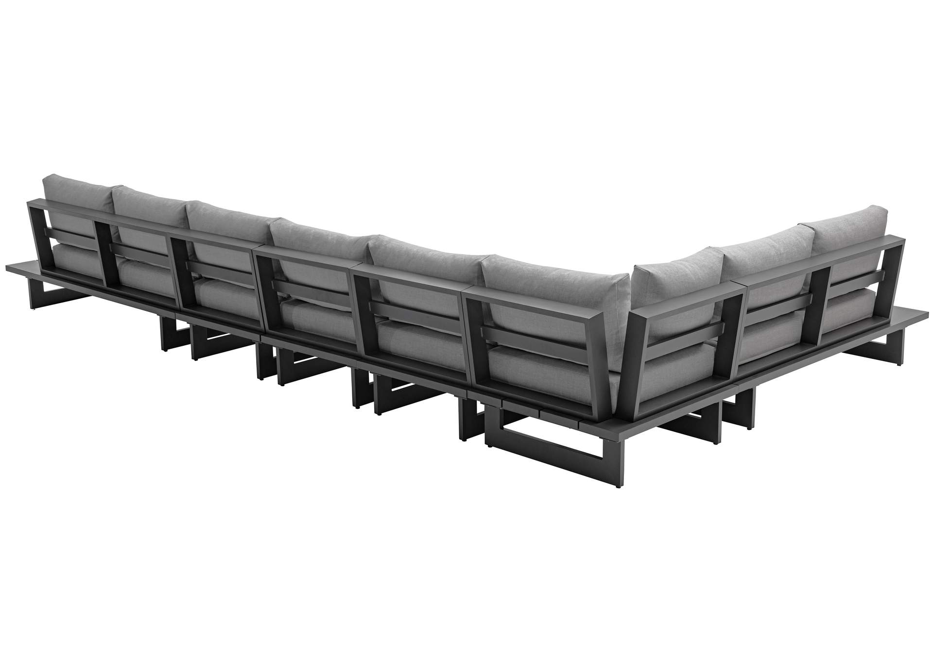 Maldives Grey Water Resistant Fabric Outdoor Patio Modular Sectional