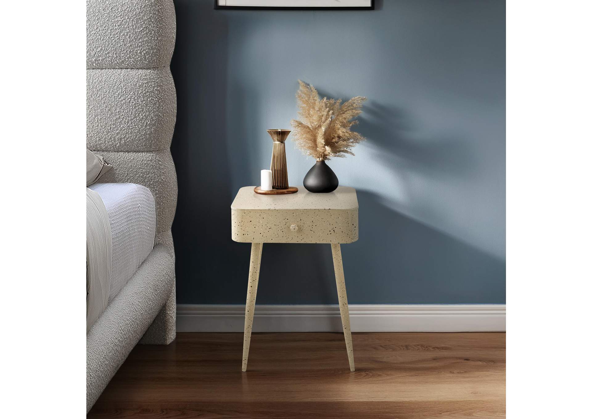 Rylan Beige Iron Night Stand