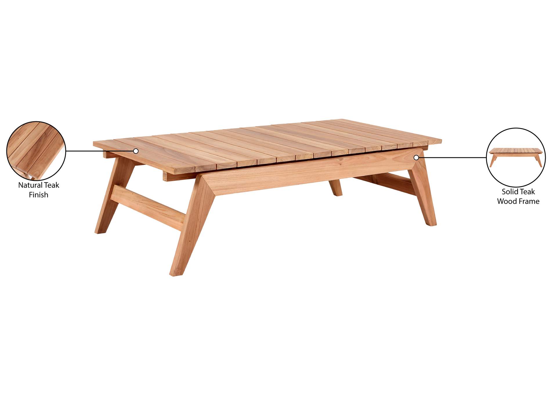 Tahiti Natural Teak Outdoor Coffee Table