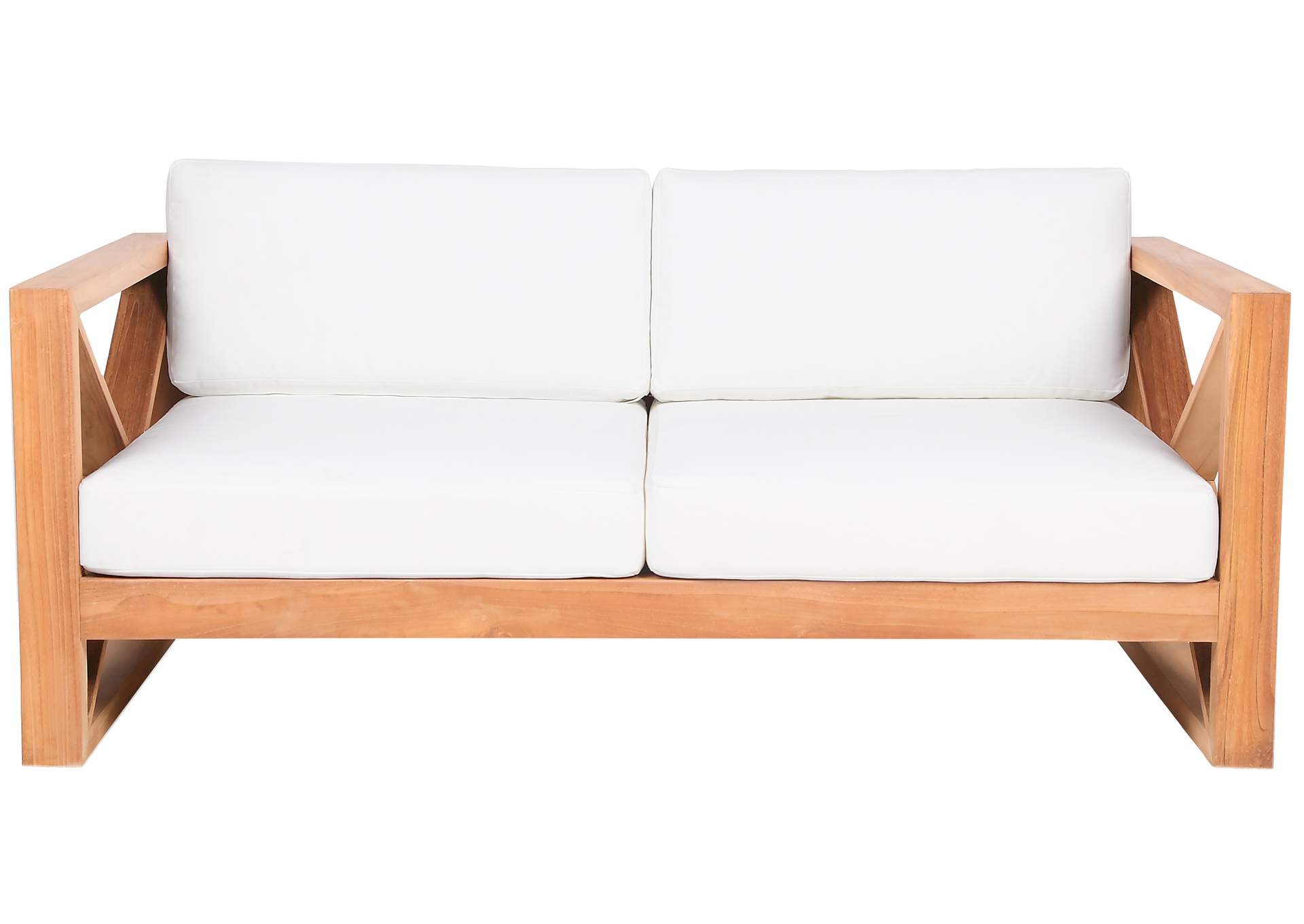 Anguilla Off White Water Resistant Fabric Outdoor Loveseat