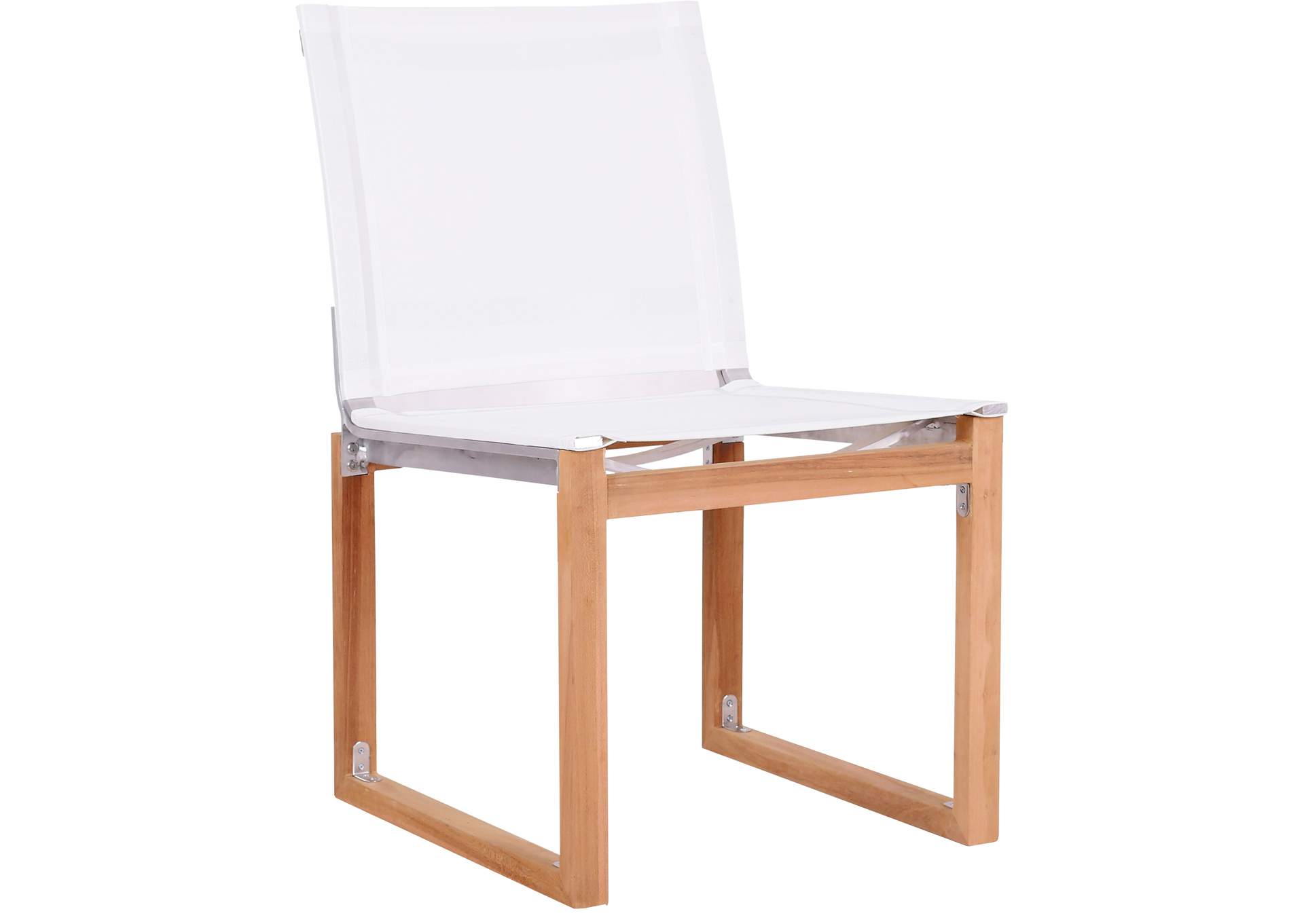 Tulum Off White Water Resistant Fabric Outdoor Patio Dining Side Chair