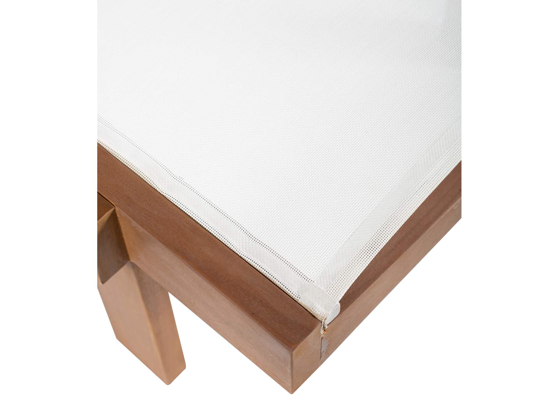 Tulum Off White Water Resistant Fabric Outdoor Patio Lounger