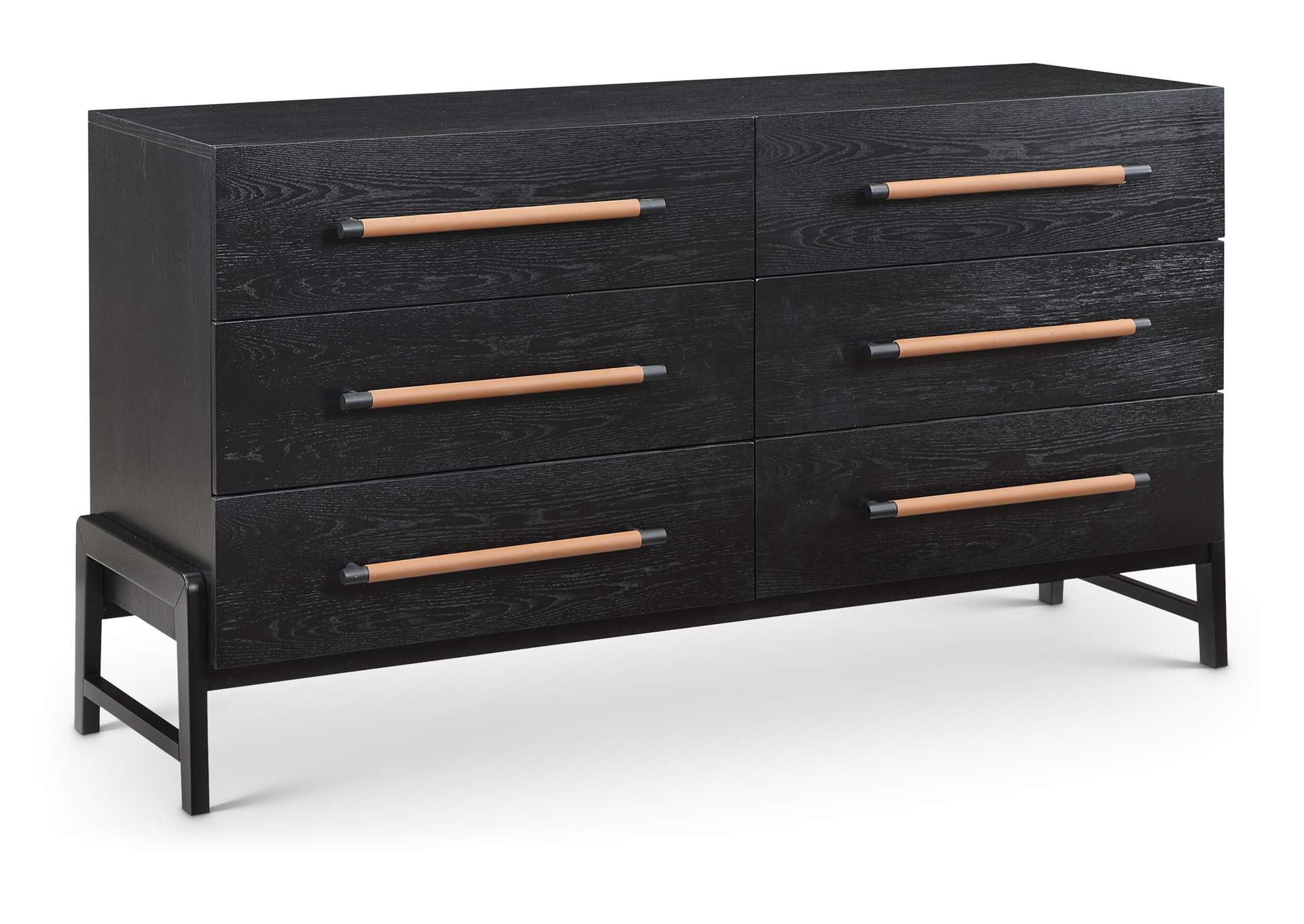 Kaya Black Vegan Leather Dresser