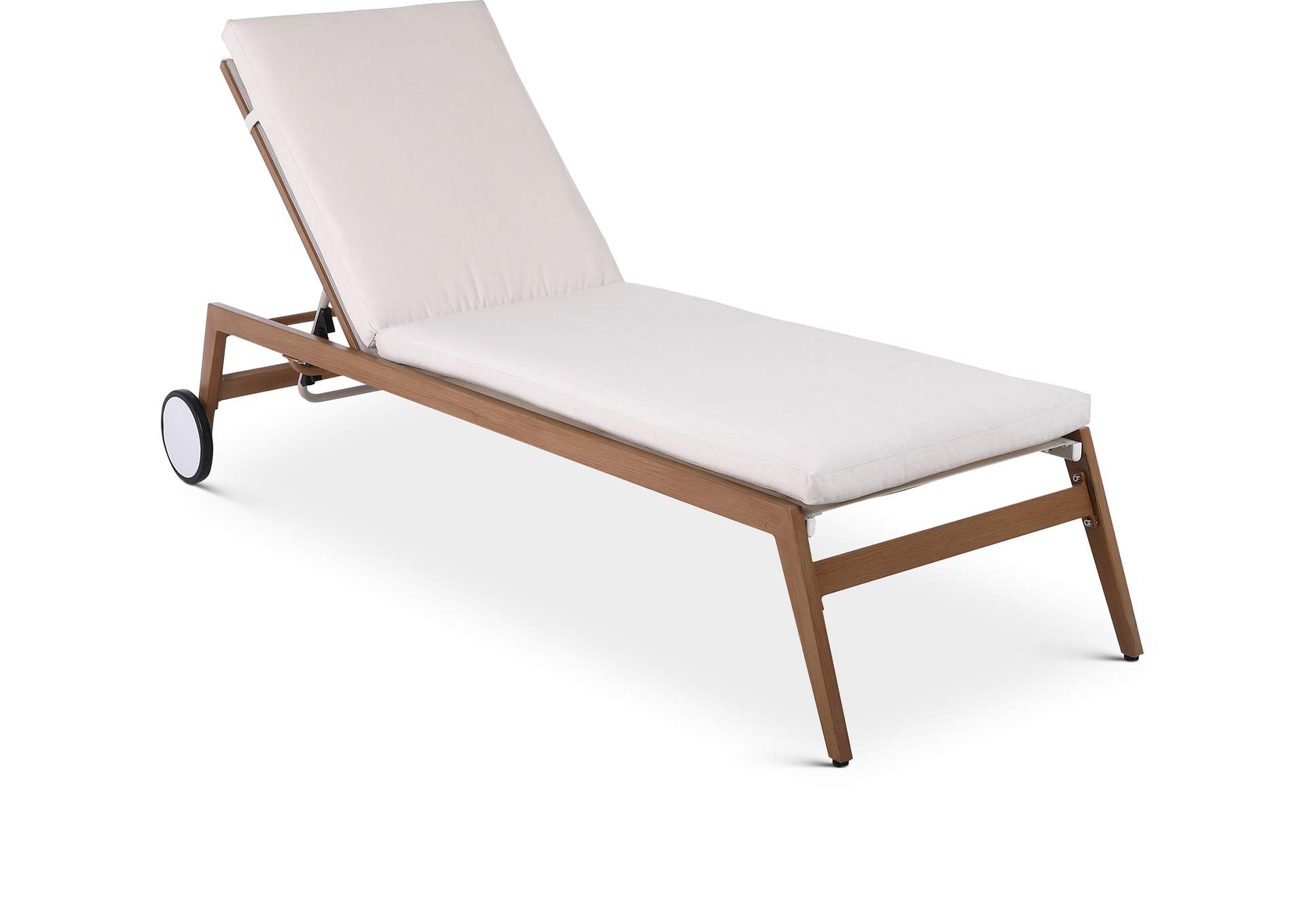 Maui Cream Water Resistant Fabric Outdoor Patio Lounger