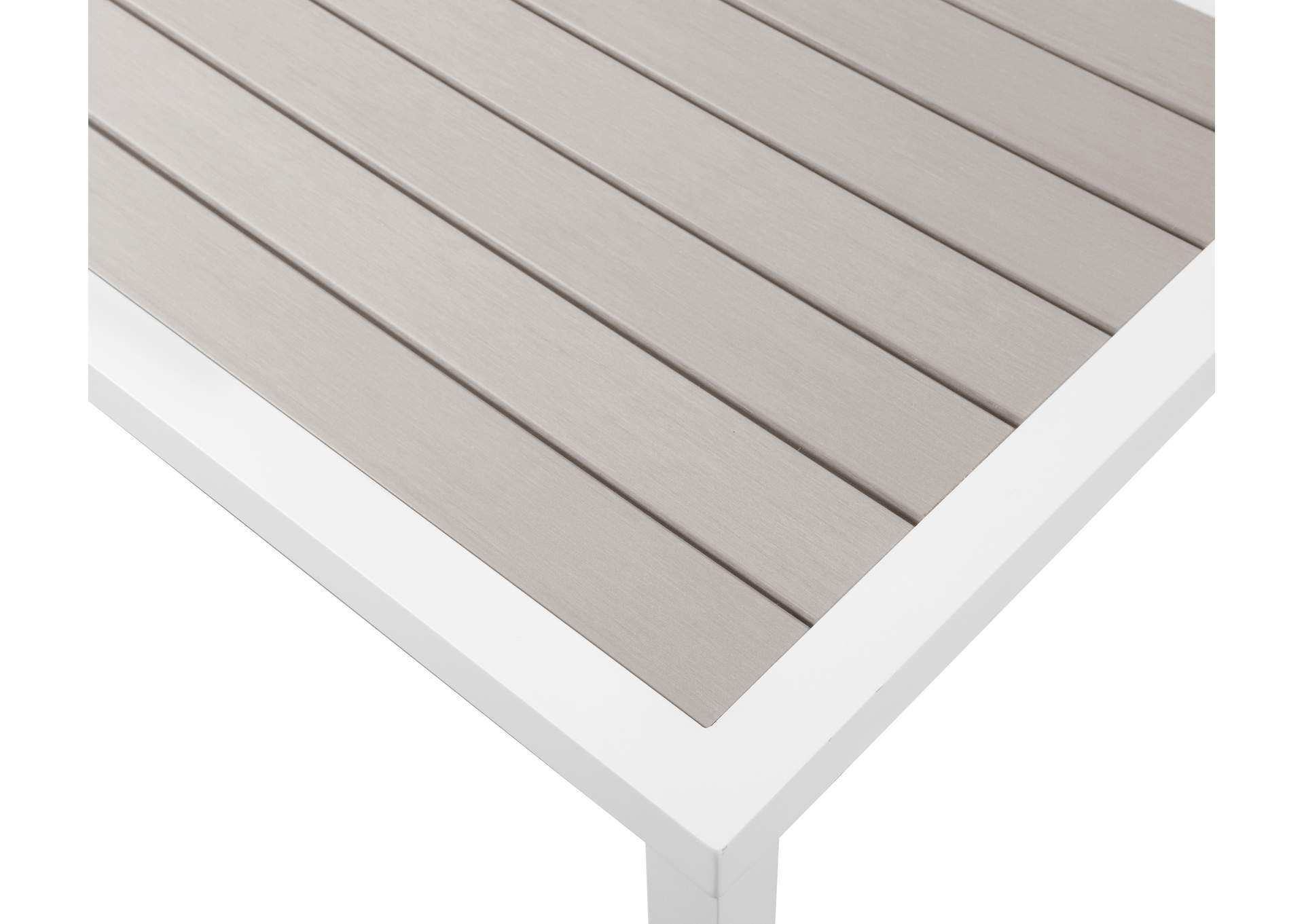 Nizuc Grey Wood Look Accent Paneling Outdoor Patio Aluminum End Table