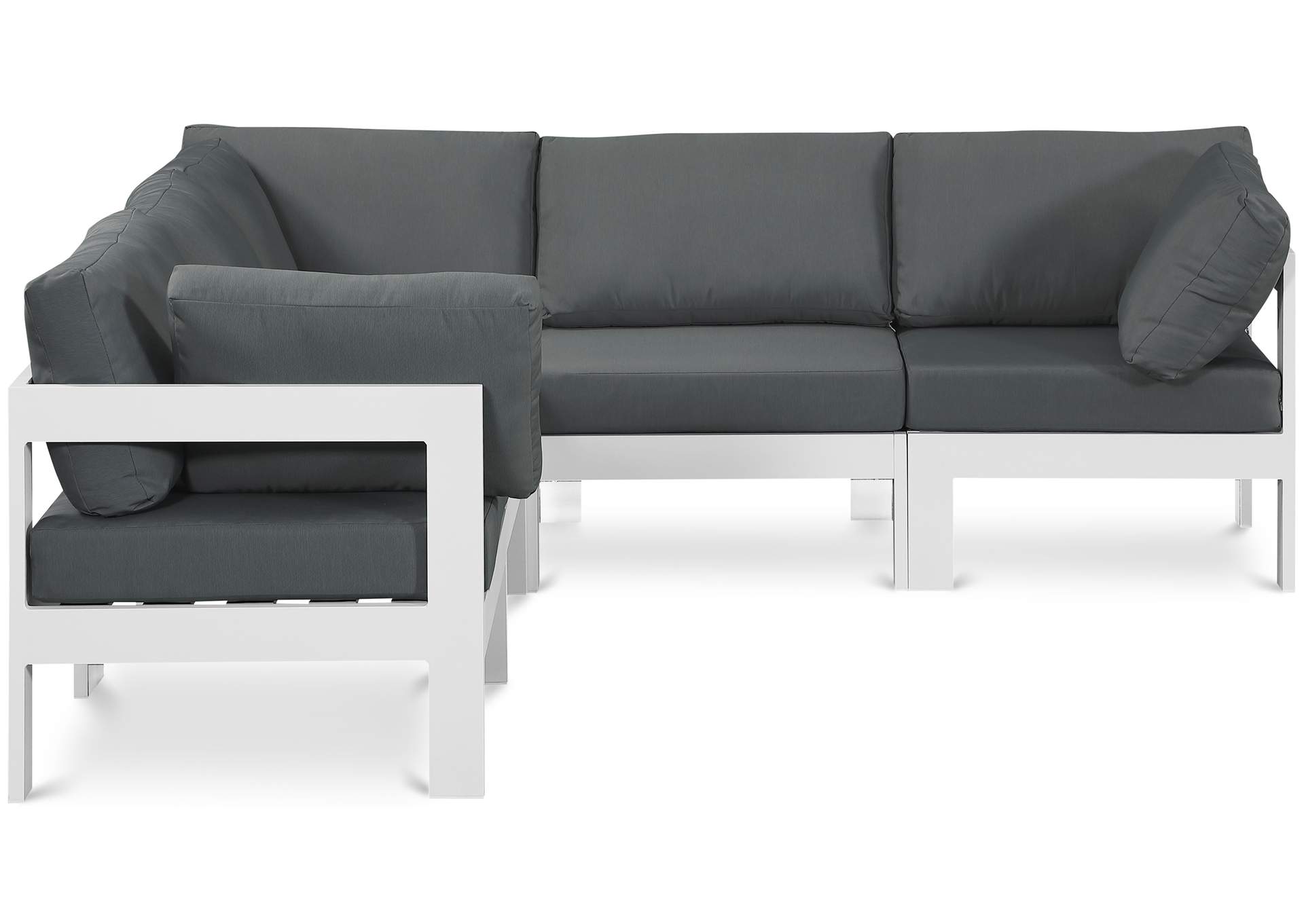 Nizuc Grey Water Resistant Fabric Outdoor Patio Modular Sectional
