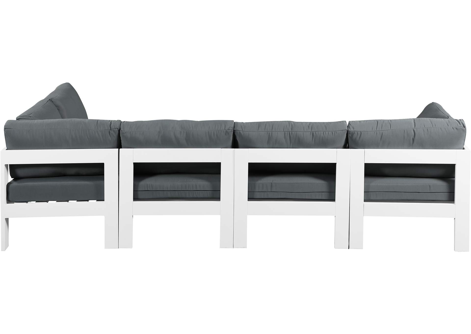 Nizuc Grey Water Resistant Fabric Outdoor Patio Modular Sectional