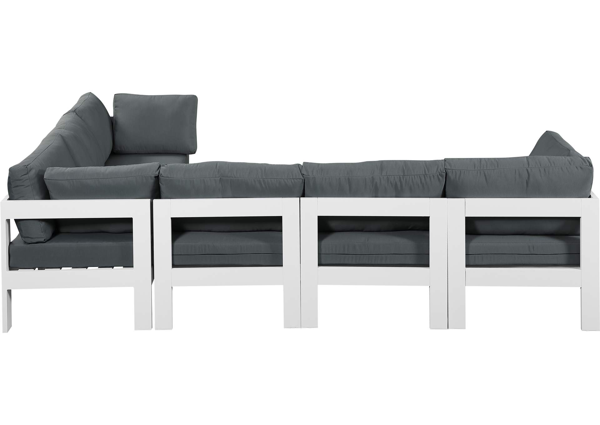 Nizuc Grey Water Resistant Fabric Outdoor Patio Modular Sectional