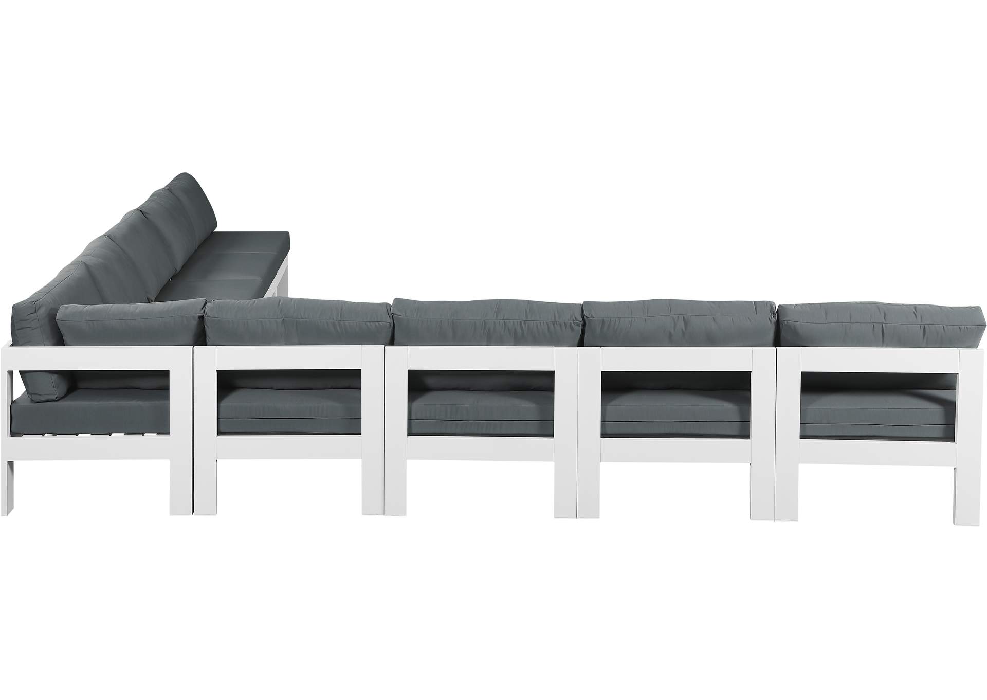 Nizuc Grey Water Resistant Fabric Outdoor Patio Modular Sectional