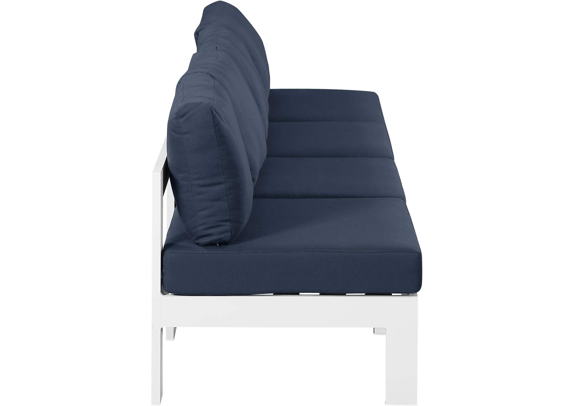 Nizuc Navy Water Resistant Fabric Outdoor Patio Modular Sofa