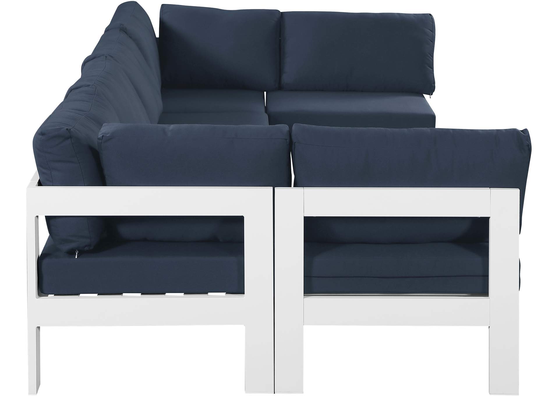 Nizuc Navy Water Resistant Fabric Outdoor Patio Modular Sectional