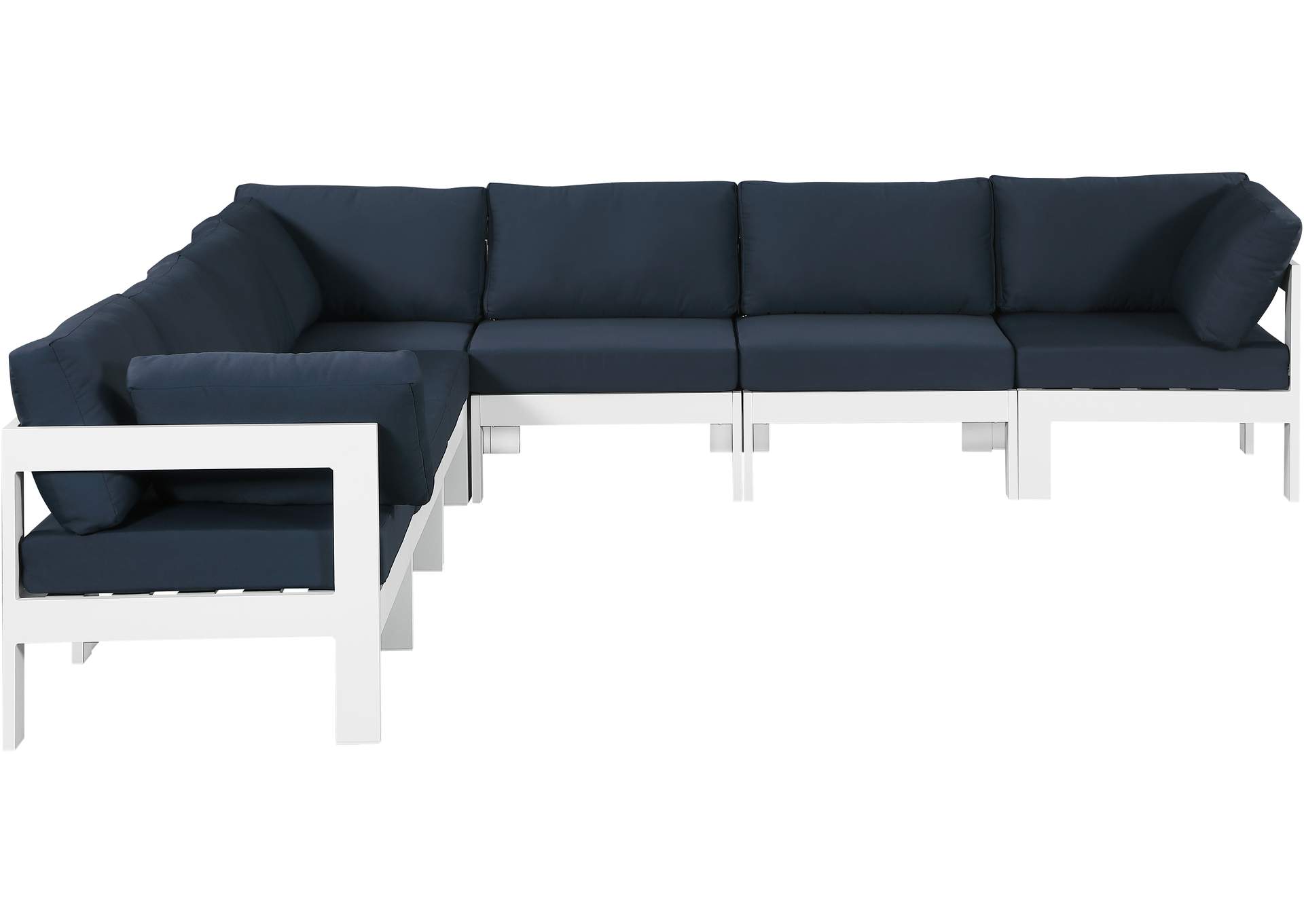 Nizuc Navy Water Resistant Fabric Outdoor Patio Modular Sectional