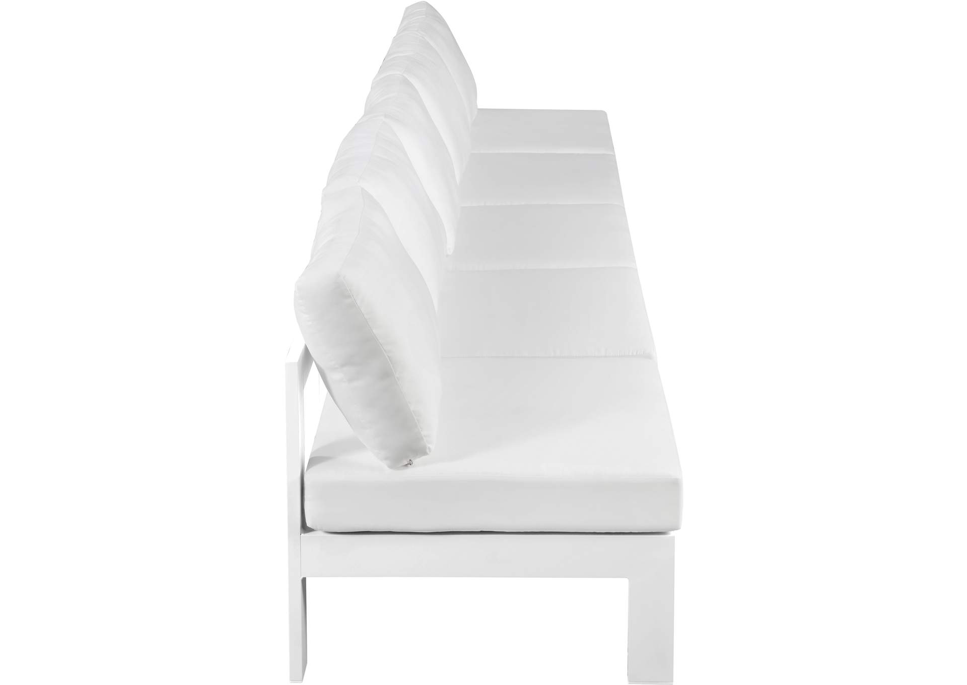 Nizuc White Water Resistant Fabric Outdoor Patio Modular Sofa