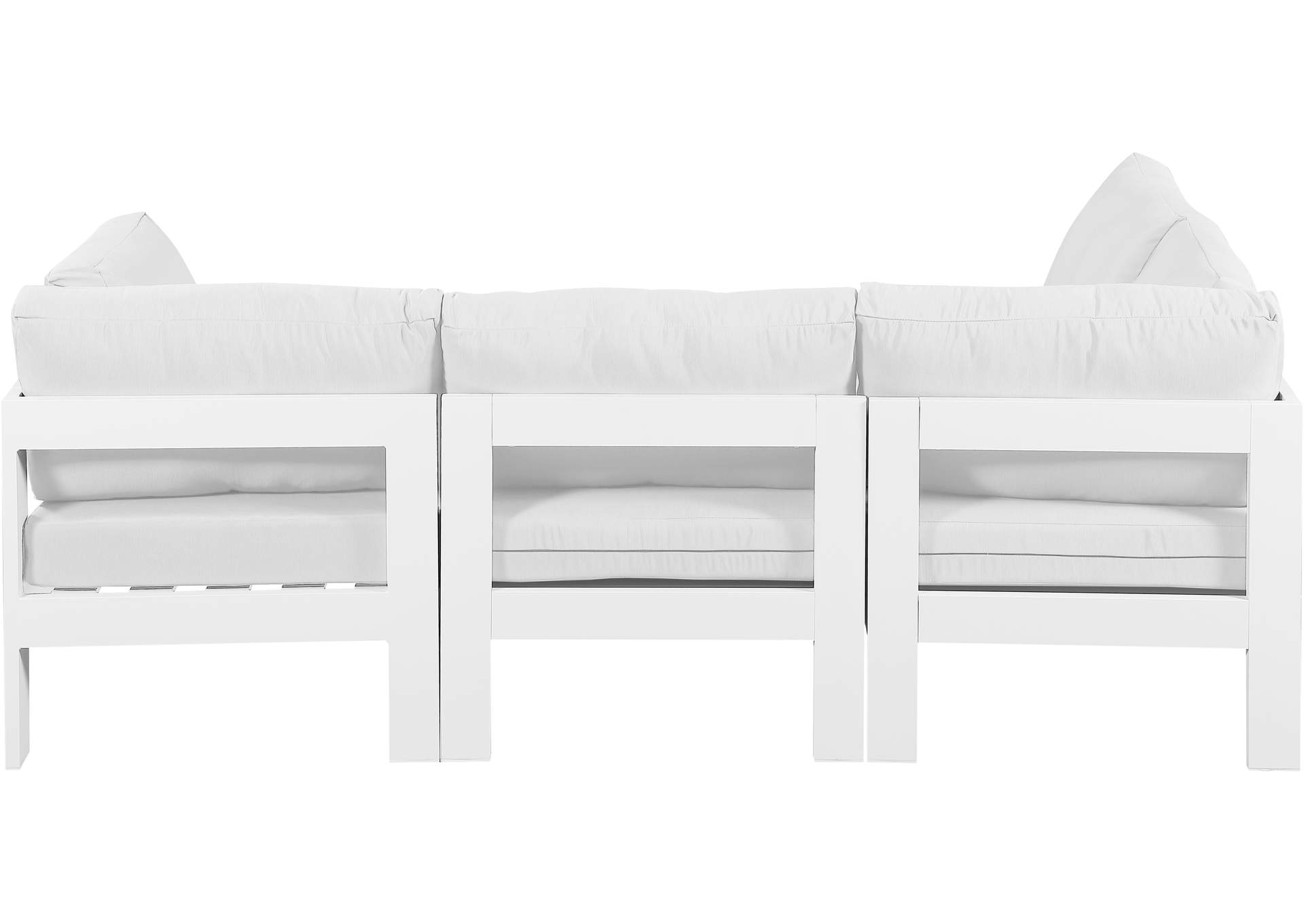 Nizuc White Water Resistant Fabric Outdoor Patio Modular Sectional
