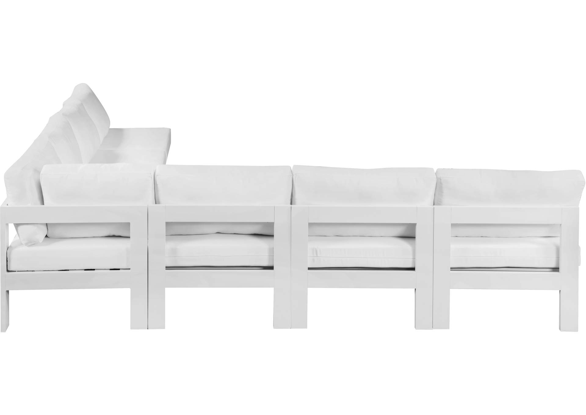 Nizuc White Water Resistant Fabric Outdoor Patio Modular Sectional