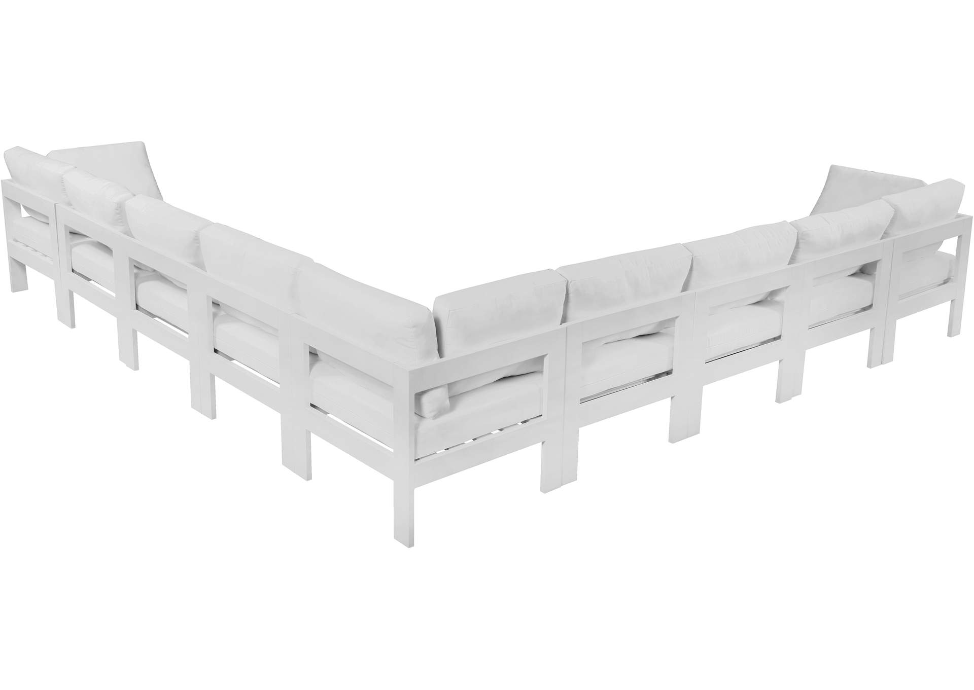 Nizuc White Water Resistant Fabric Outdoor Patio Modular Sectional