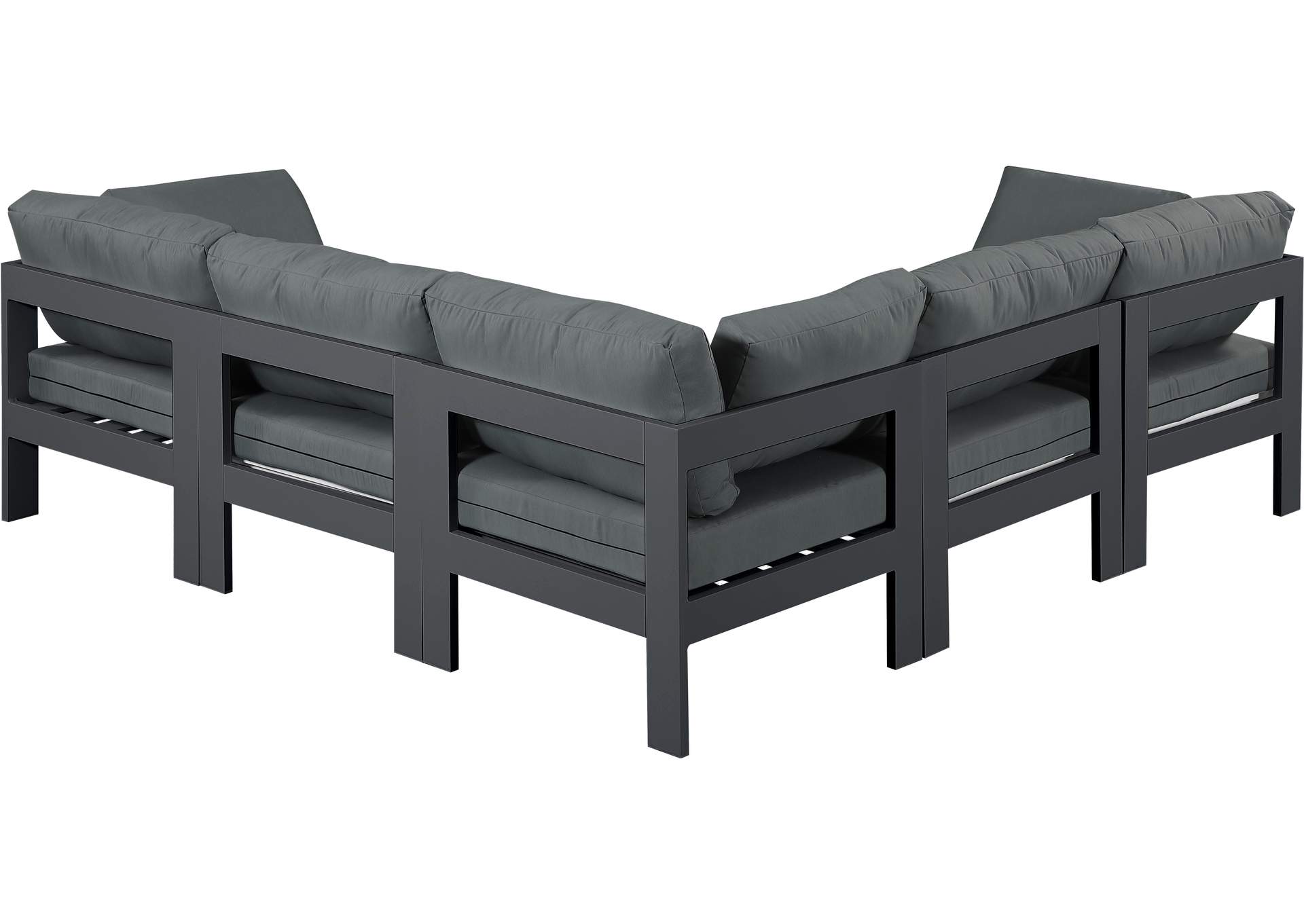 Nizuc Grey Water Resistant Fabric Outdoor Patio Modular Sectional