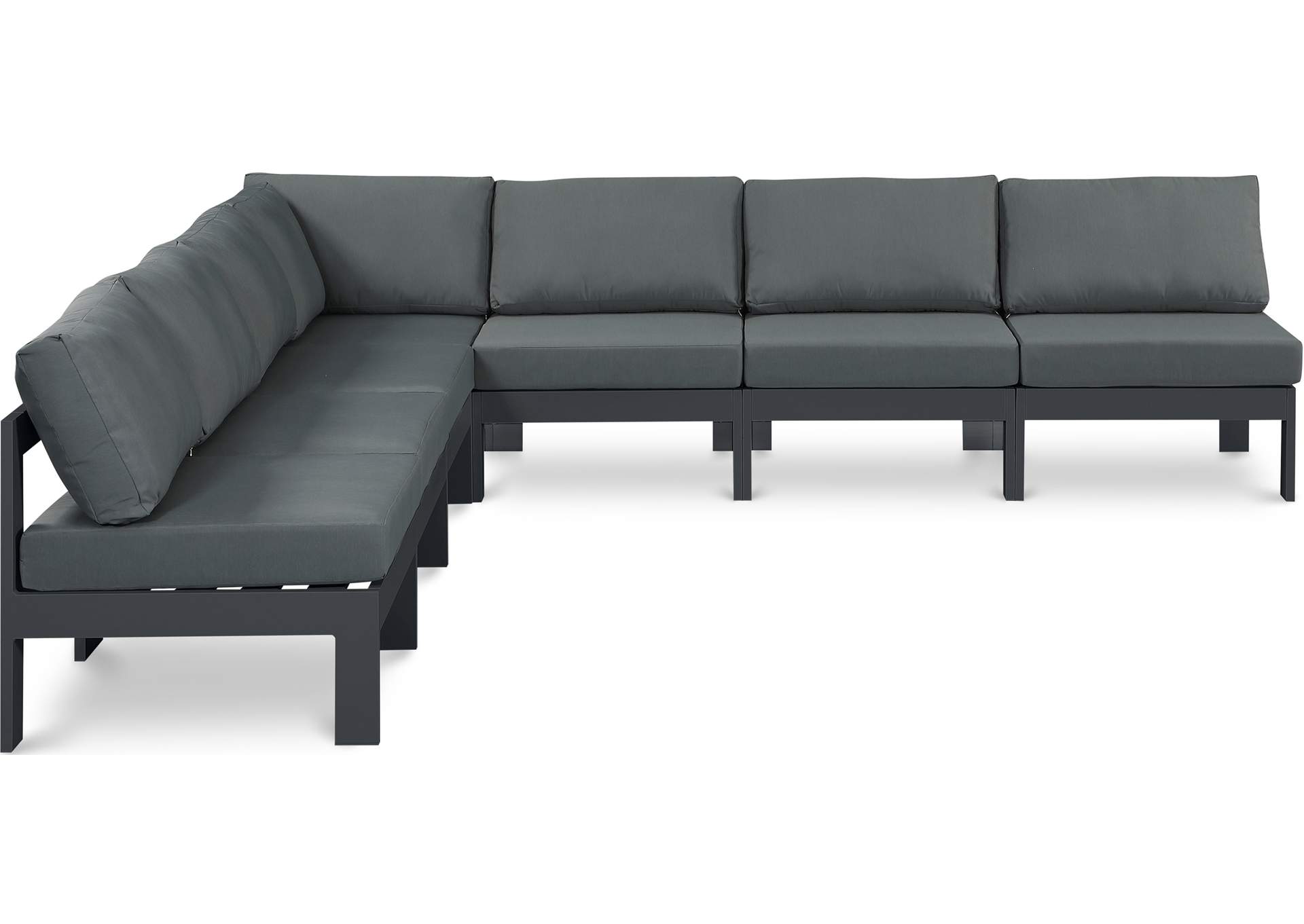 Nizuc Grey Water Resistant Fabric Outdoor Patio Modular Sectional