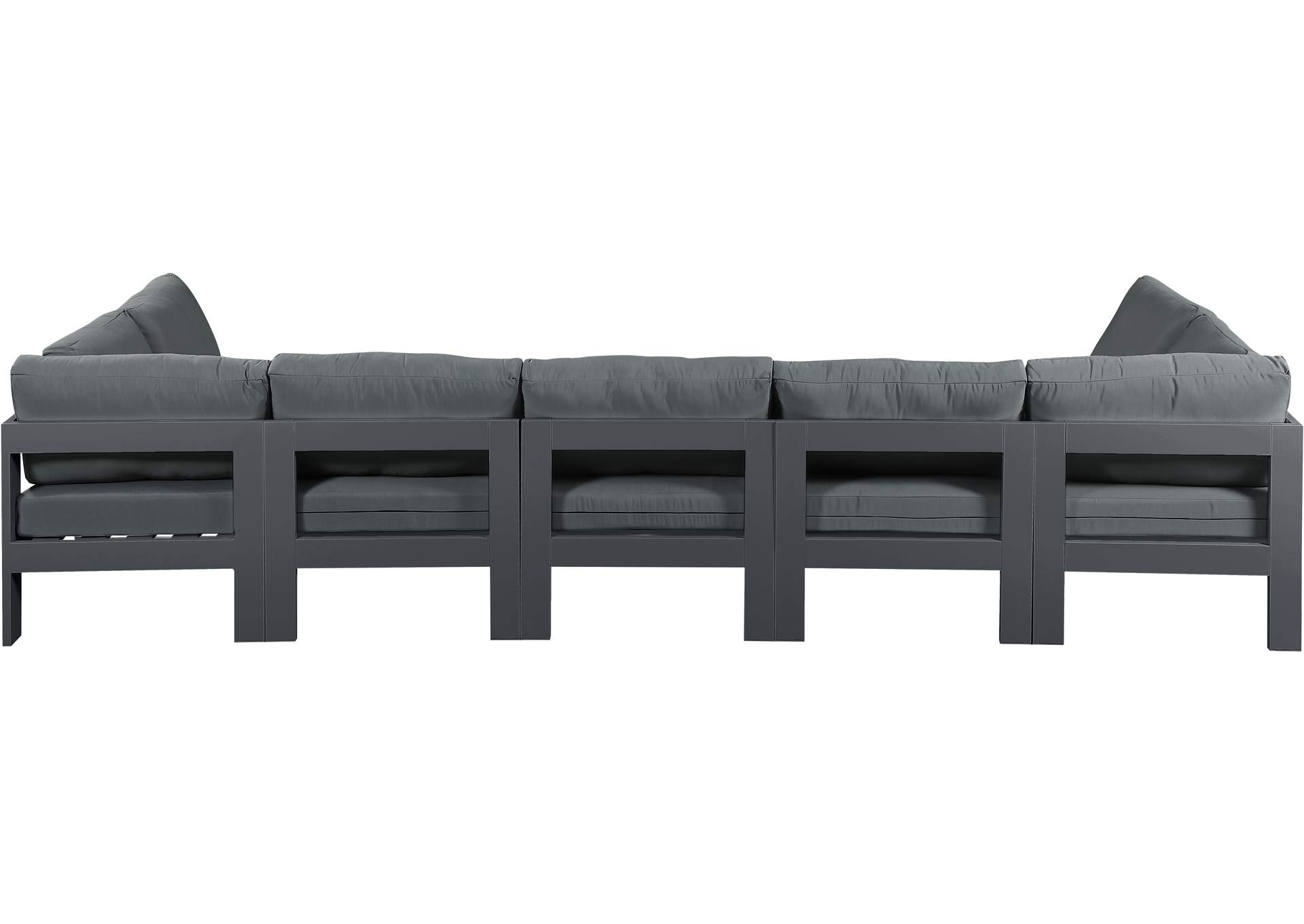 Nizuc Grey Water Resistant Fabric Outdoor Patio Modular Sectional