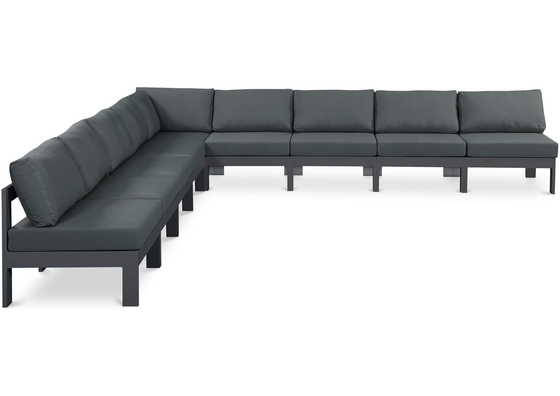 Nizuc Grey Water Resistant Fabric Outdoor Patio Modular Sectional