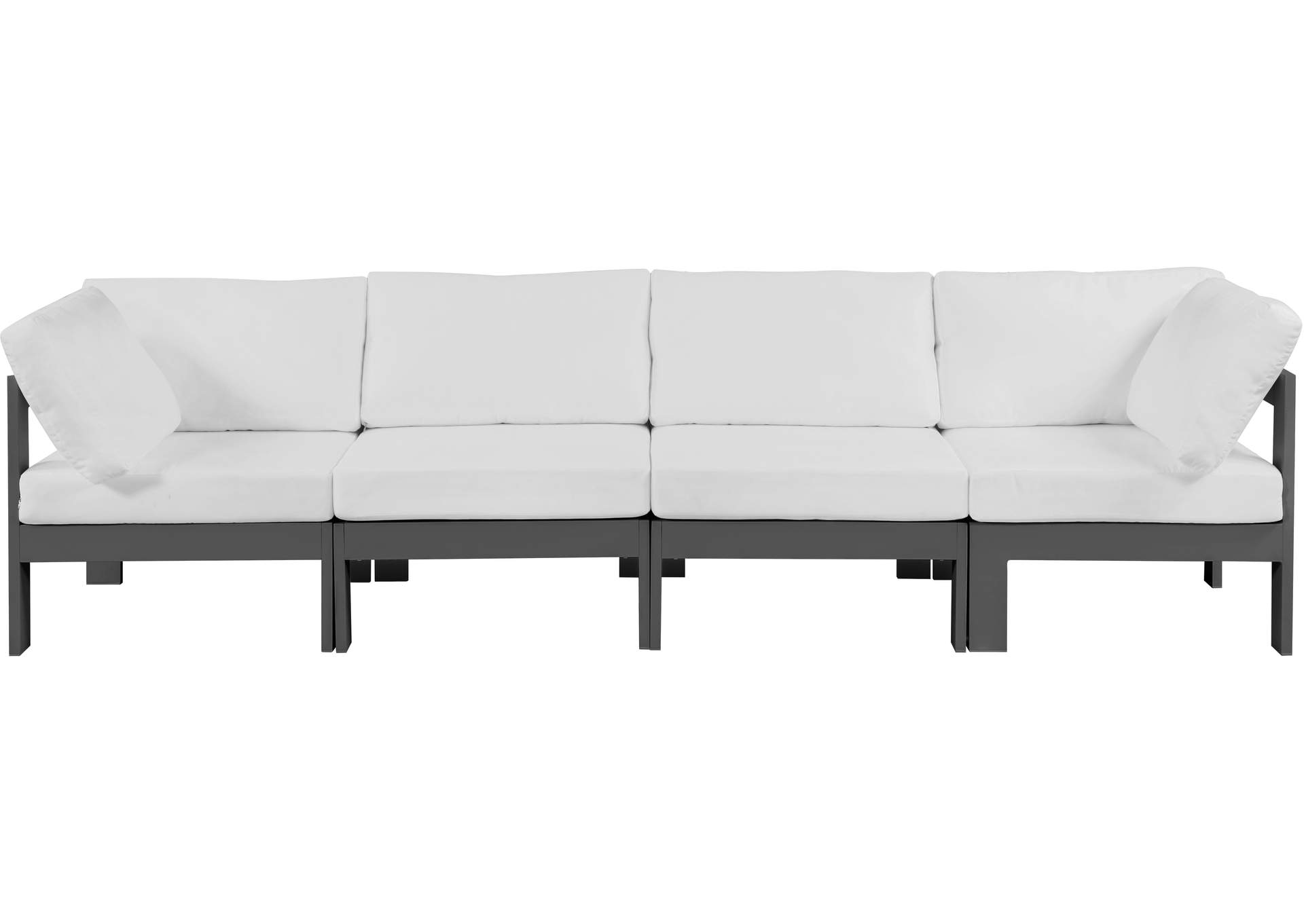 Nizuc White Water Resistant Fabric Outdoor Patio Modular Sofa