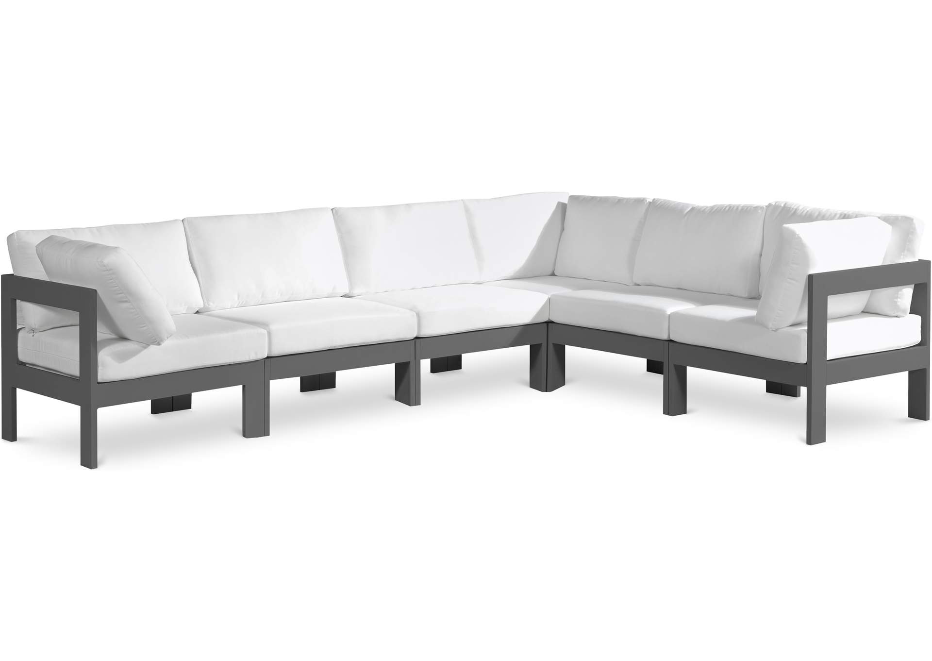Nizuc White Water Resistant Fabric Outdoor Patio Modular Sectional