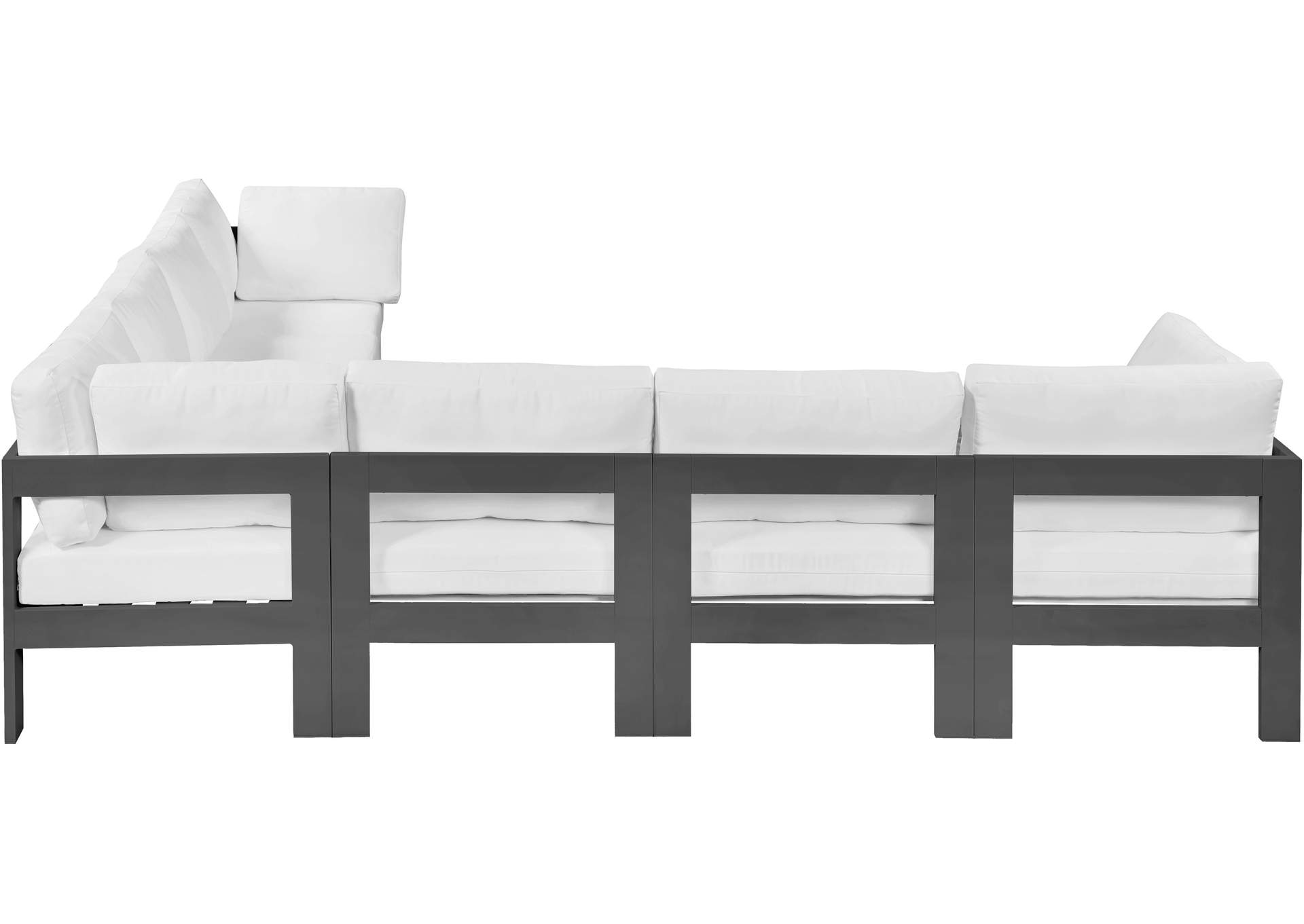 Nizuc White Water Resistant Fabric Outdoor Patio Modular Sectional