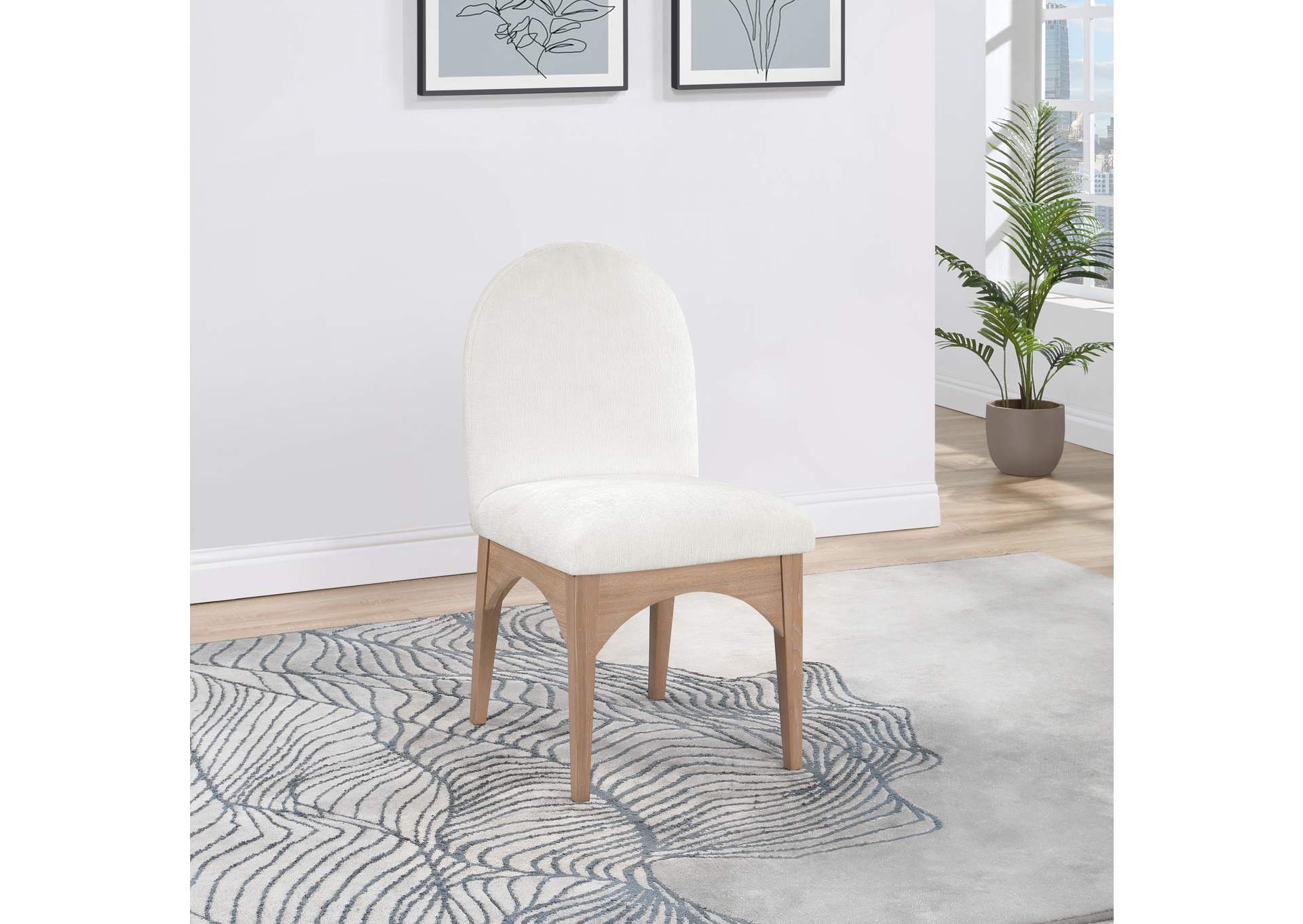 Waldorf Cream Chenille Fabric Dining Chair