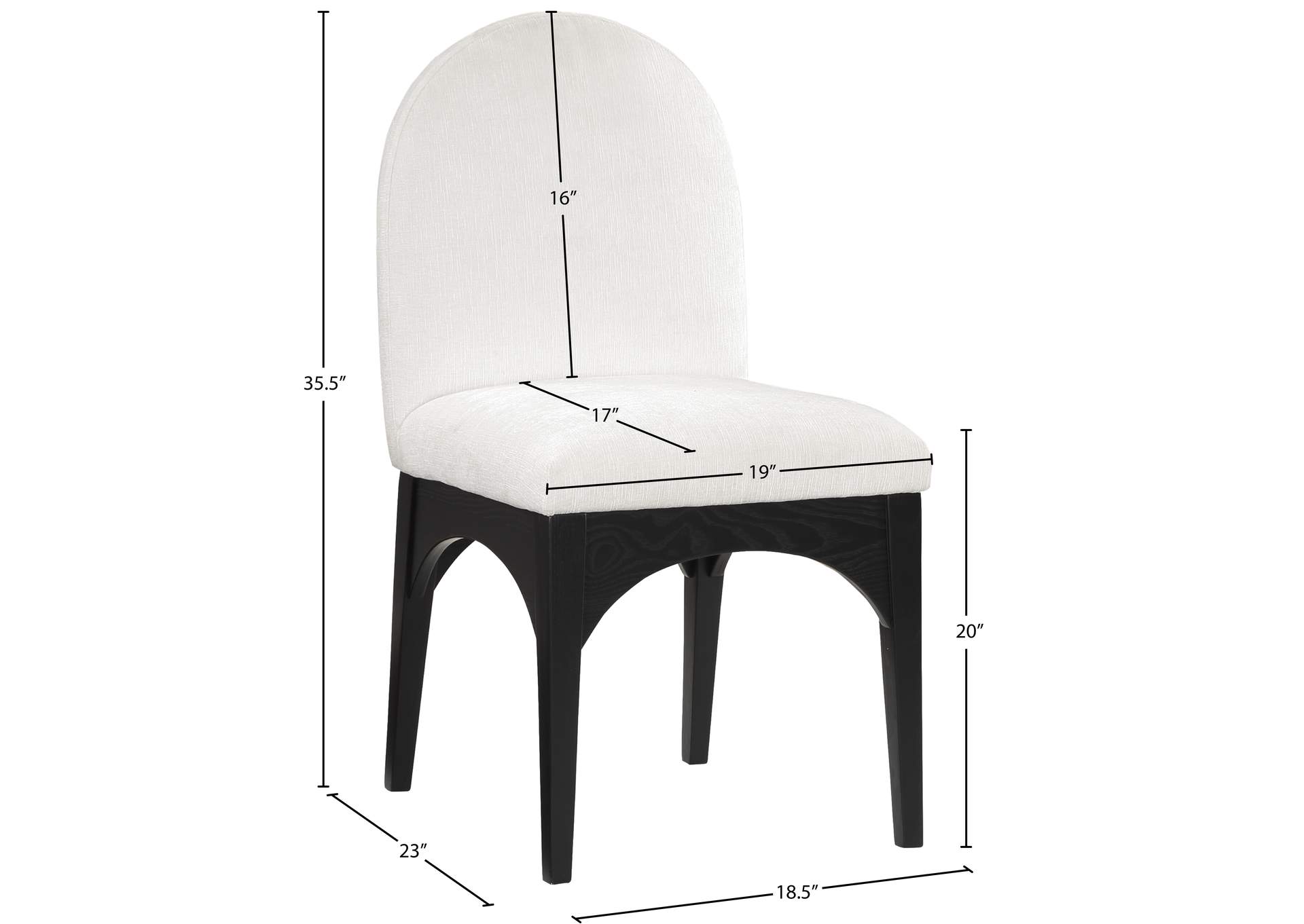 Waldorf Cream Chenille Fabric Dining Chair