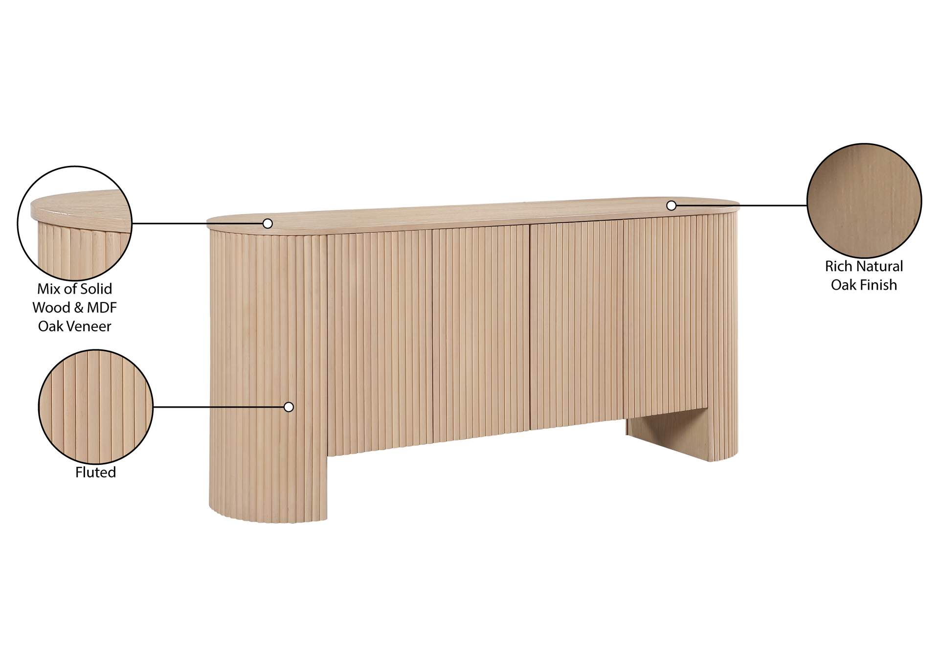 Belinda Oak Sideboard - Buffet image 12