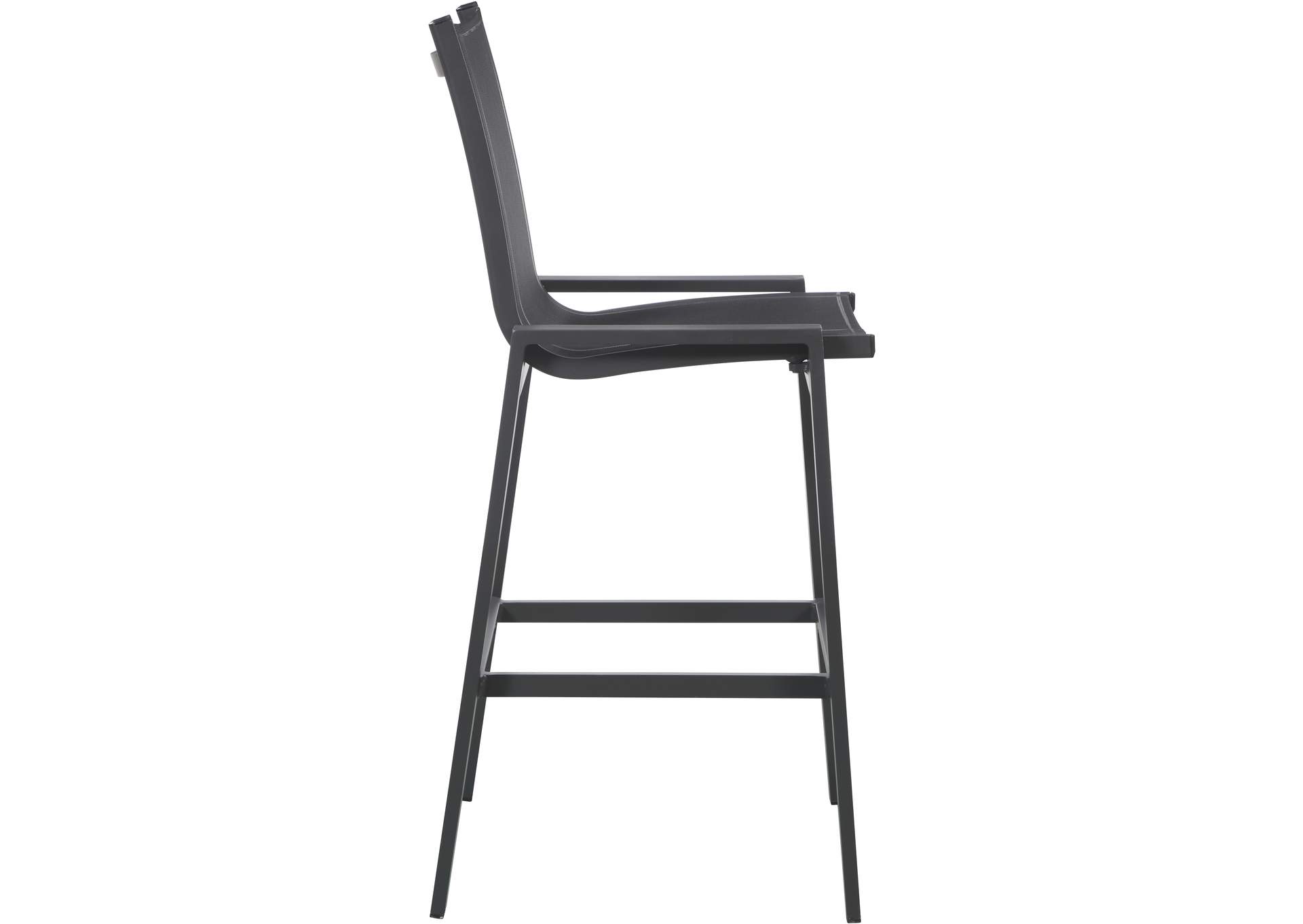 Nizuc Black Mesh Water Resistant Fabric Outdoor Patio Aluminum Mesh Barstool