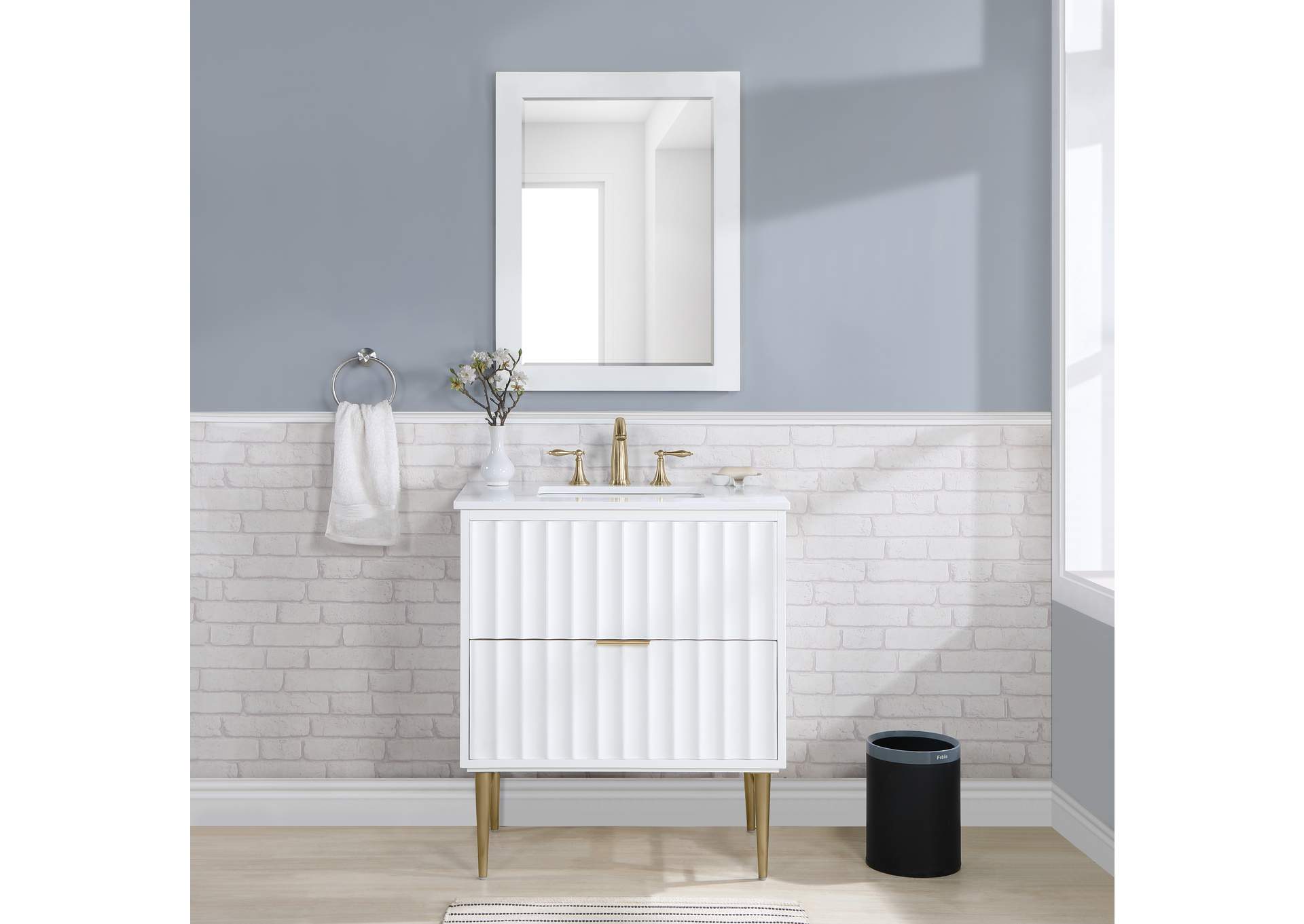 Modernist White Bathroom Vanity