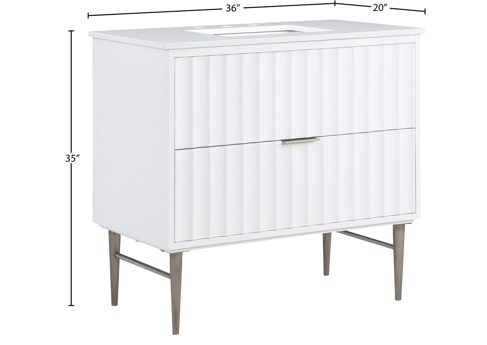 Modernist White Bathroom Vanity