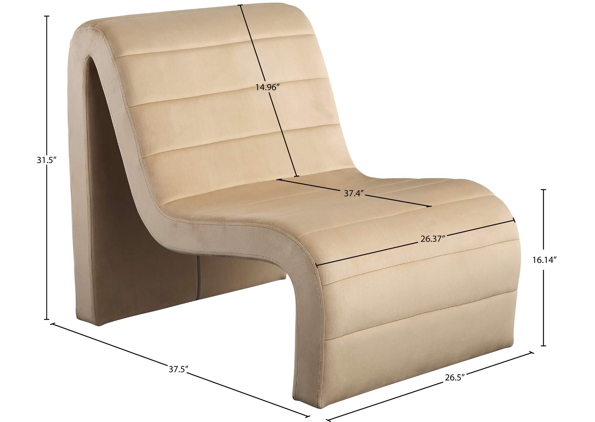 Ivy Camel Velvet Accent Chair