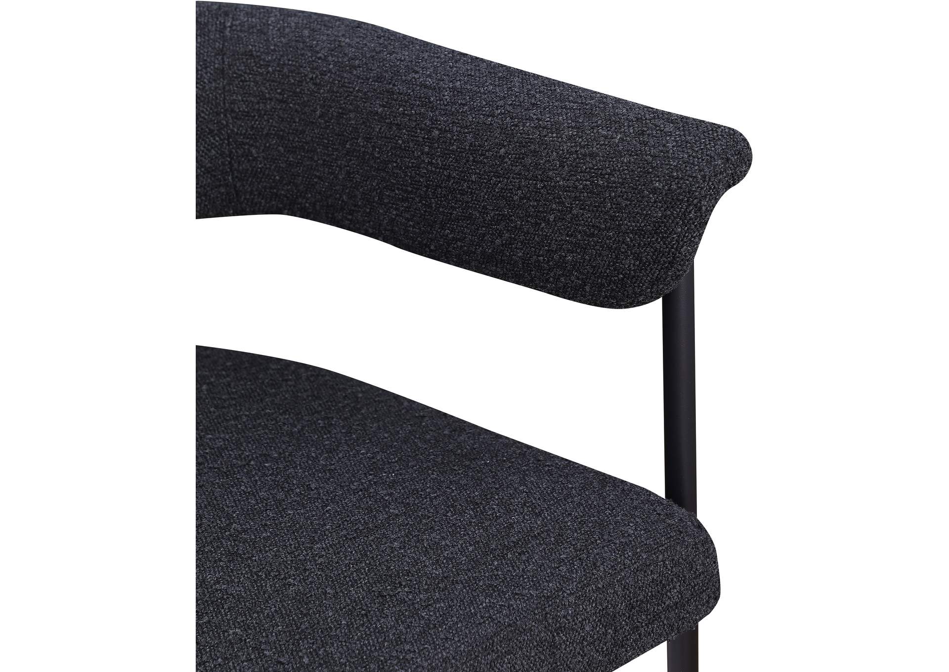 Malin Black Boucle Fabric Dining Chair