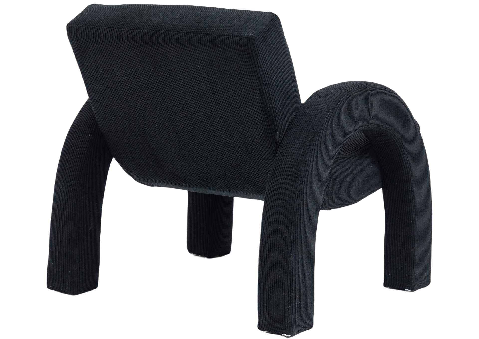 Corduroy Black Corduroy Fabric Accent Chair