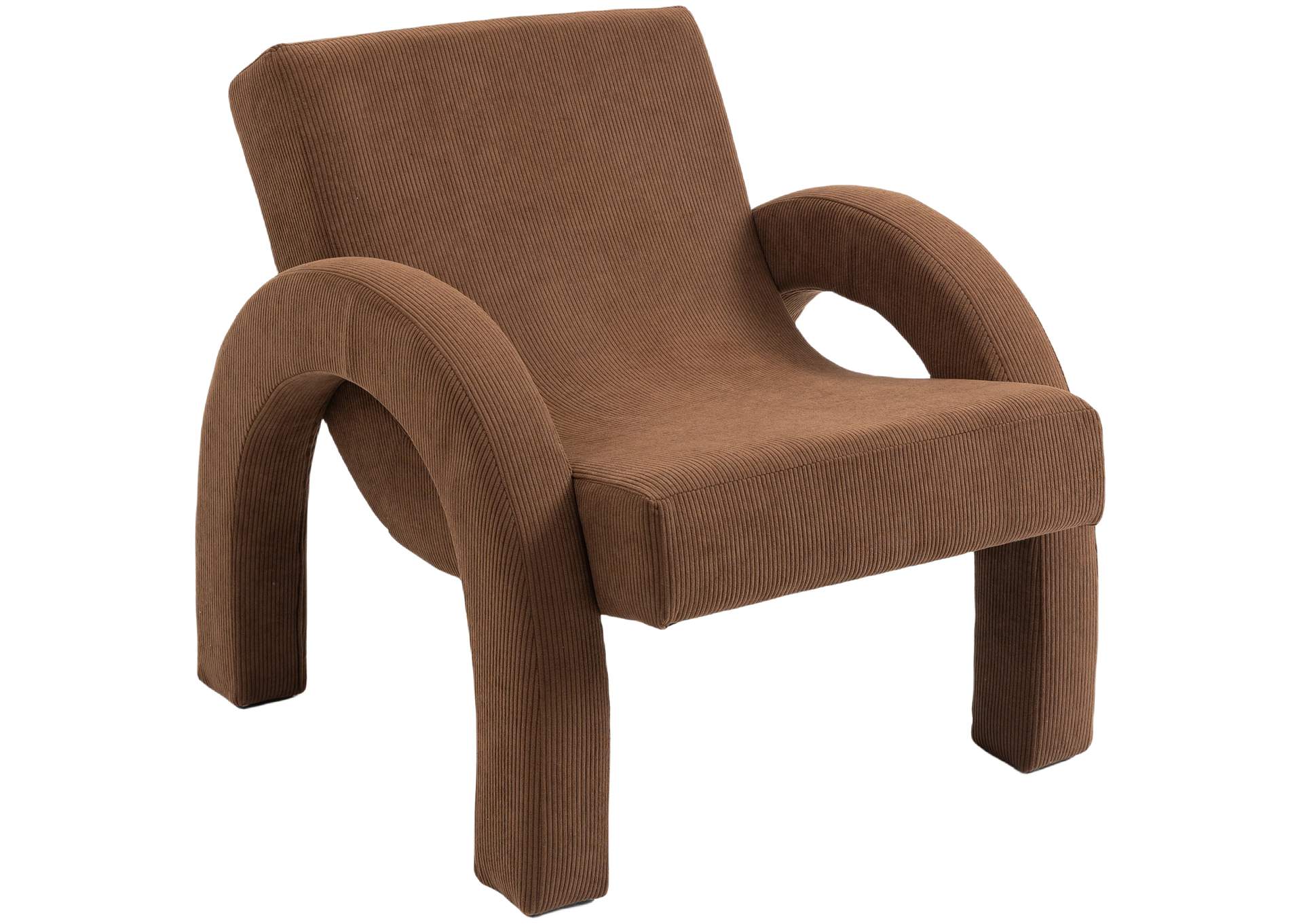 Corduroy Brown Corduroy Fabric Accent Chair
