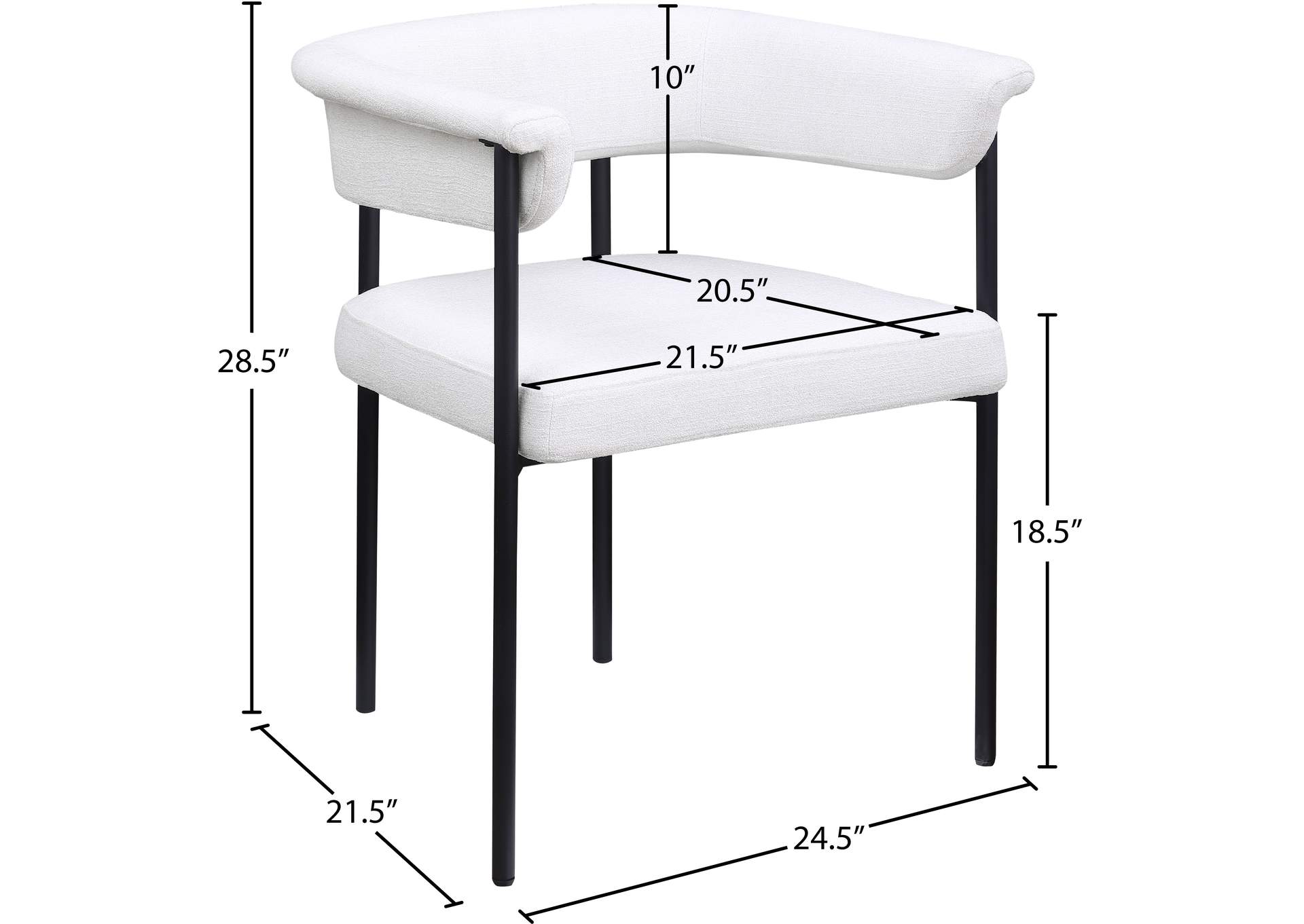Malin Cream Linen Textured Fabric Dining Chair