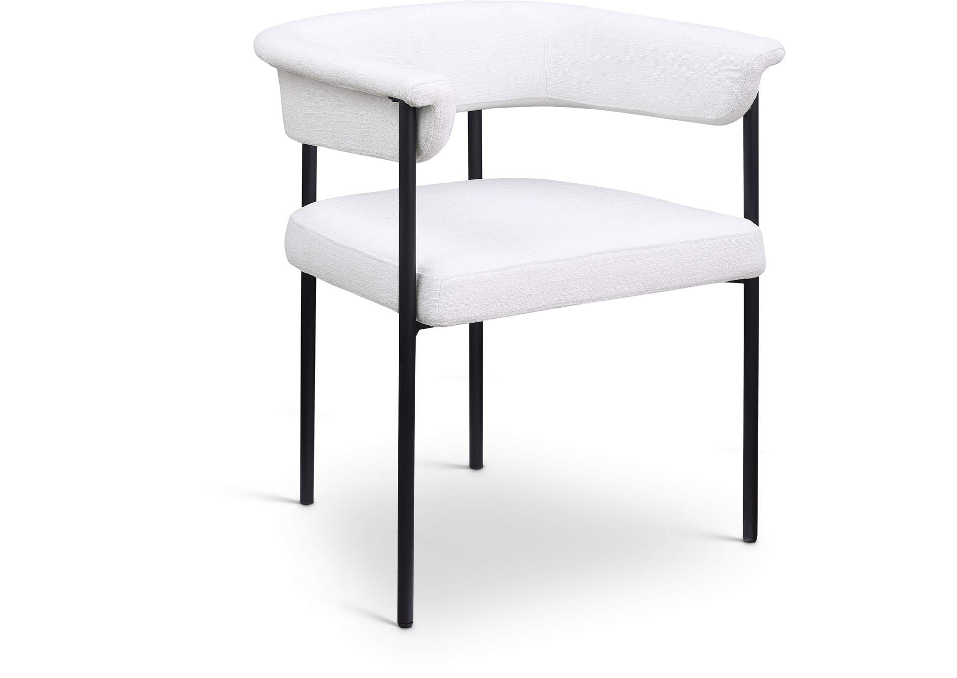 Malin Cream Linen Textured Fabric Dining Chair