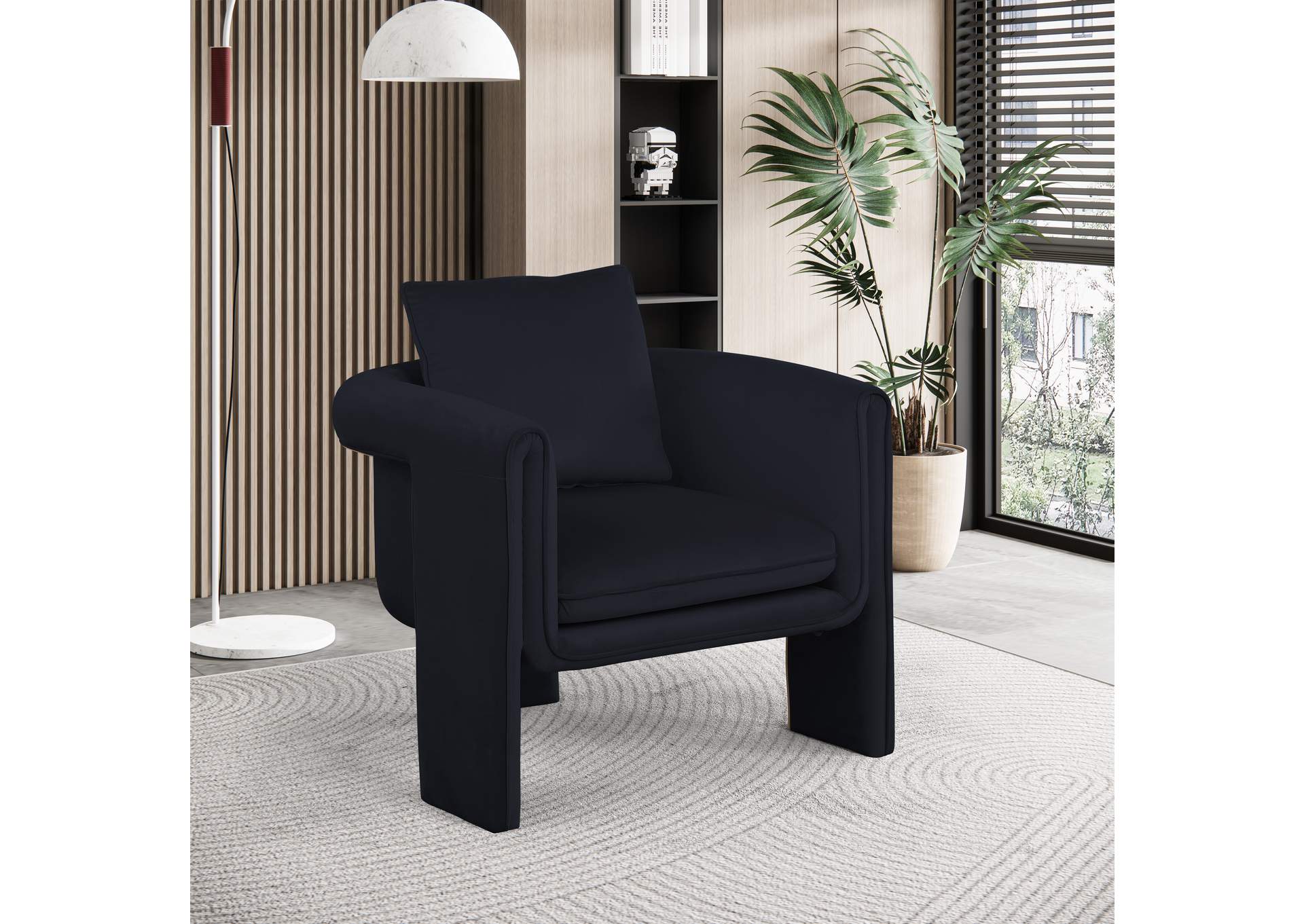 Sloan Black Velvet Accent Chair